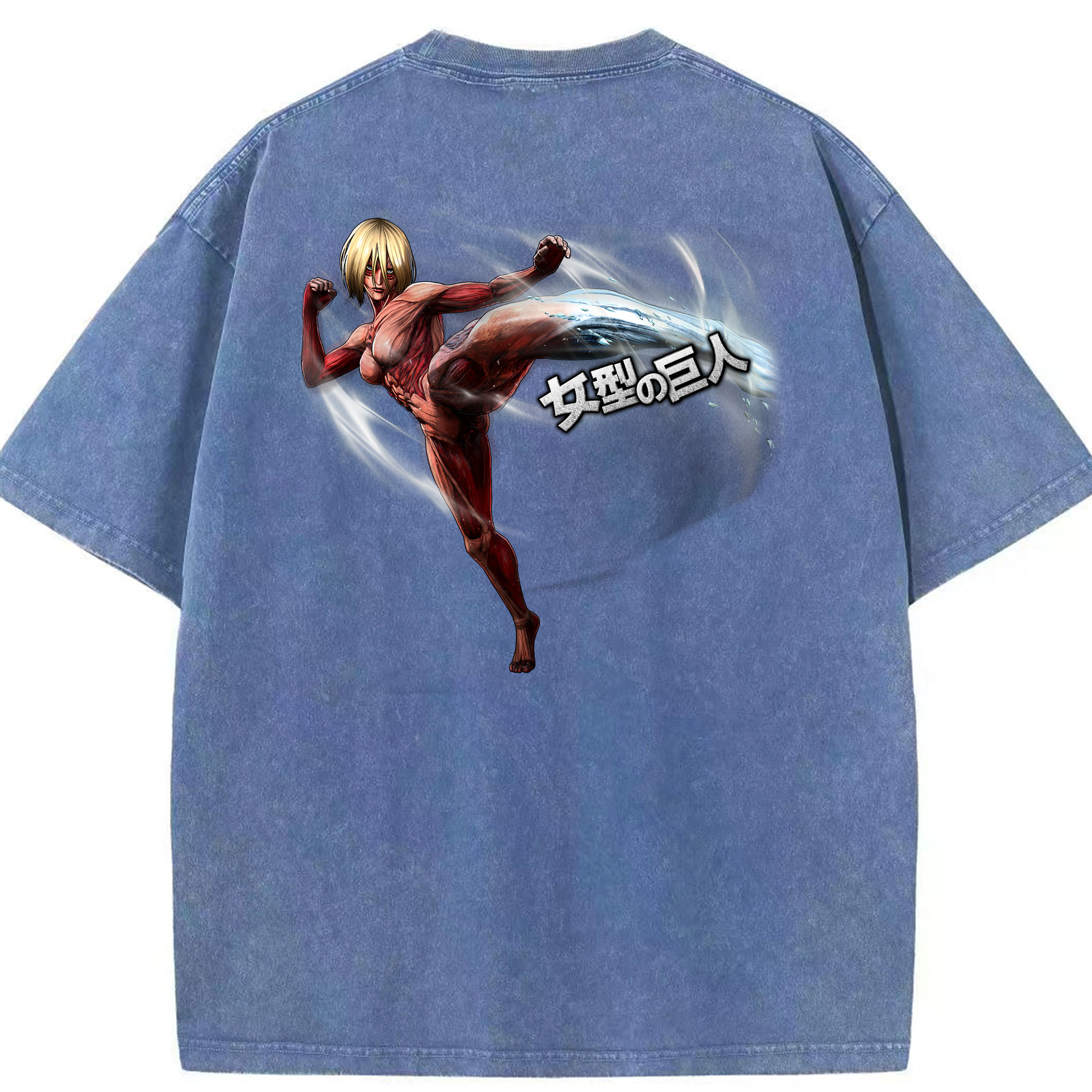 （画像用） 進撃の巨人 Attack on Titan 綿100% ヴィンテージ風 半袖Tシャツ（背面プリント）