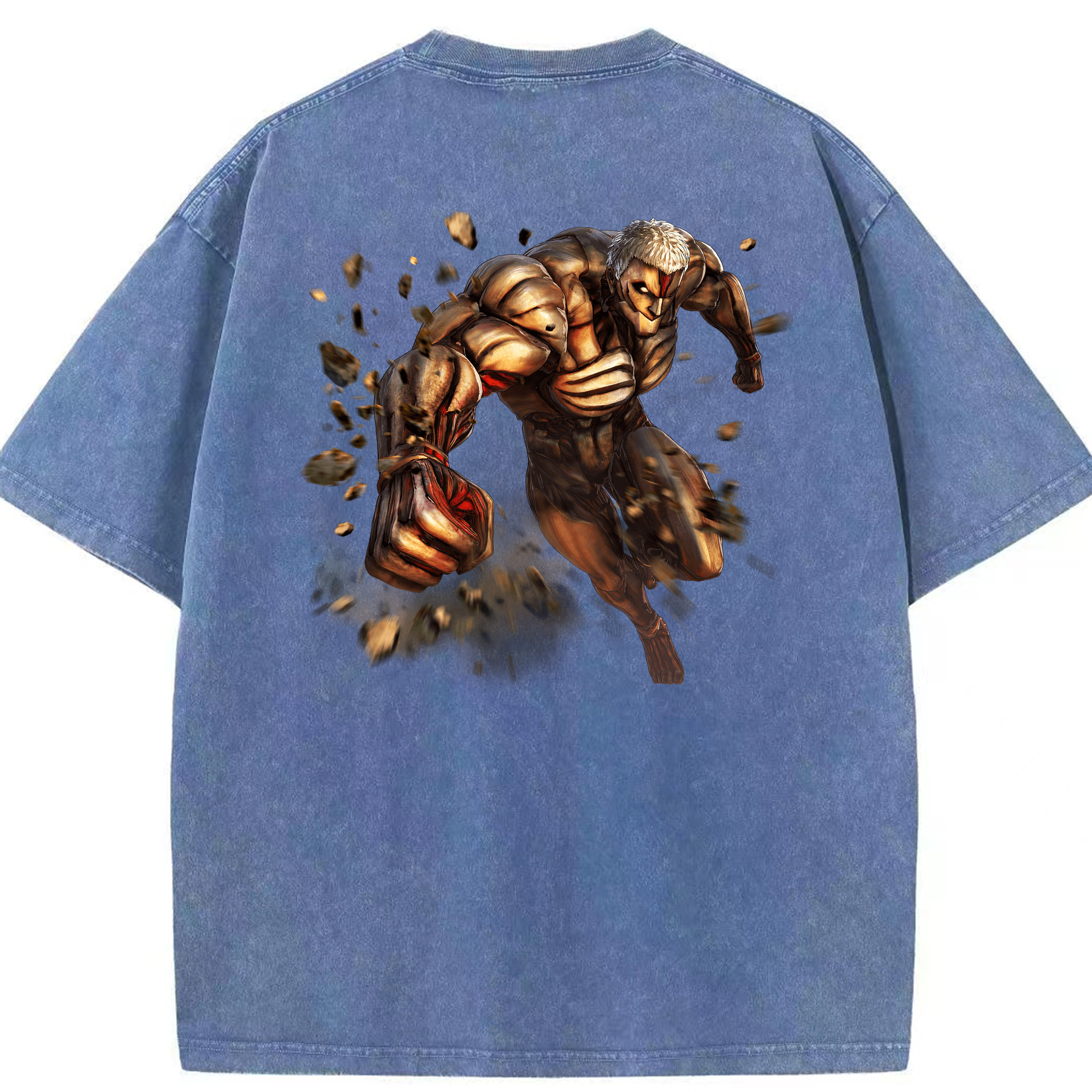 （画像用） 進撃の巨人 Attack on Titan 綿100% ヴィンテージ風 半袖Tシャツ（背面プリント）