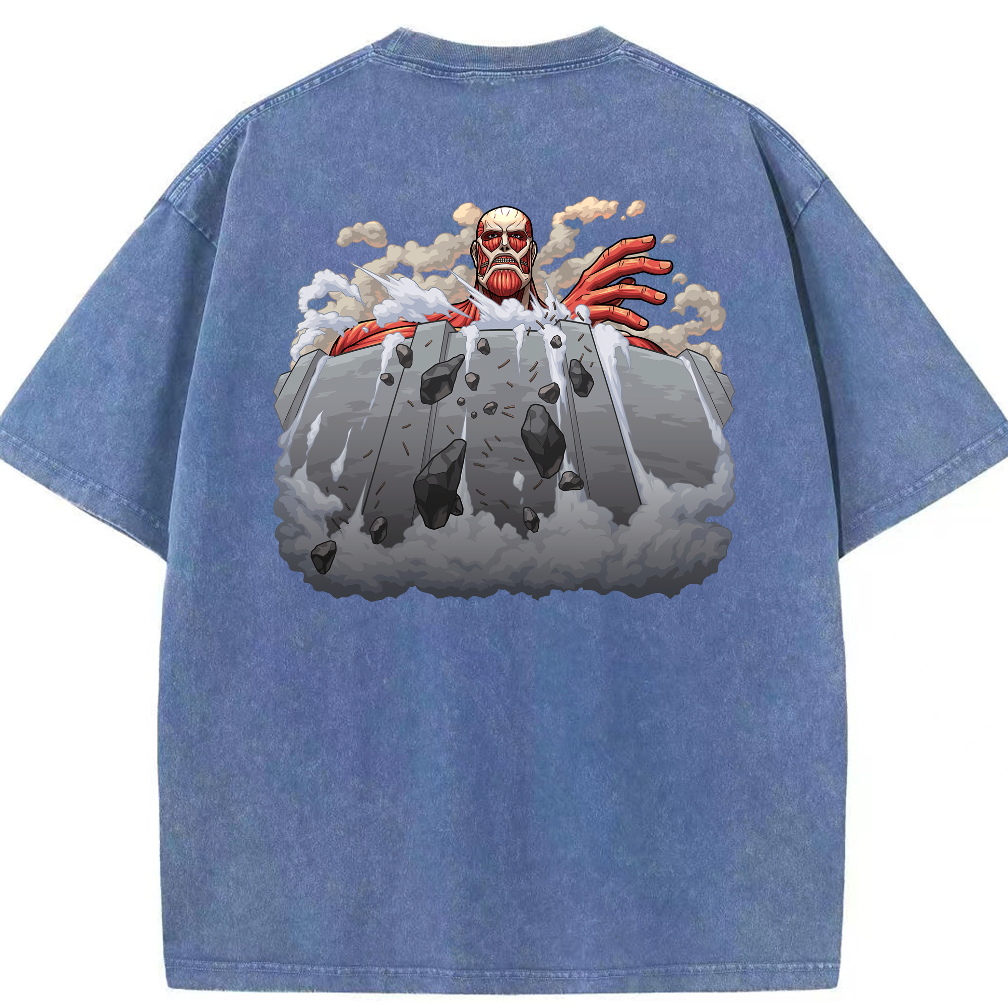 （画像用） 進撃の巨人 Attack on Titan 綿100% ヴィンテージ風 半袖Tシャツ（背面プリント）