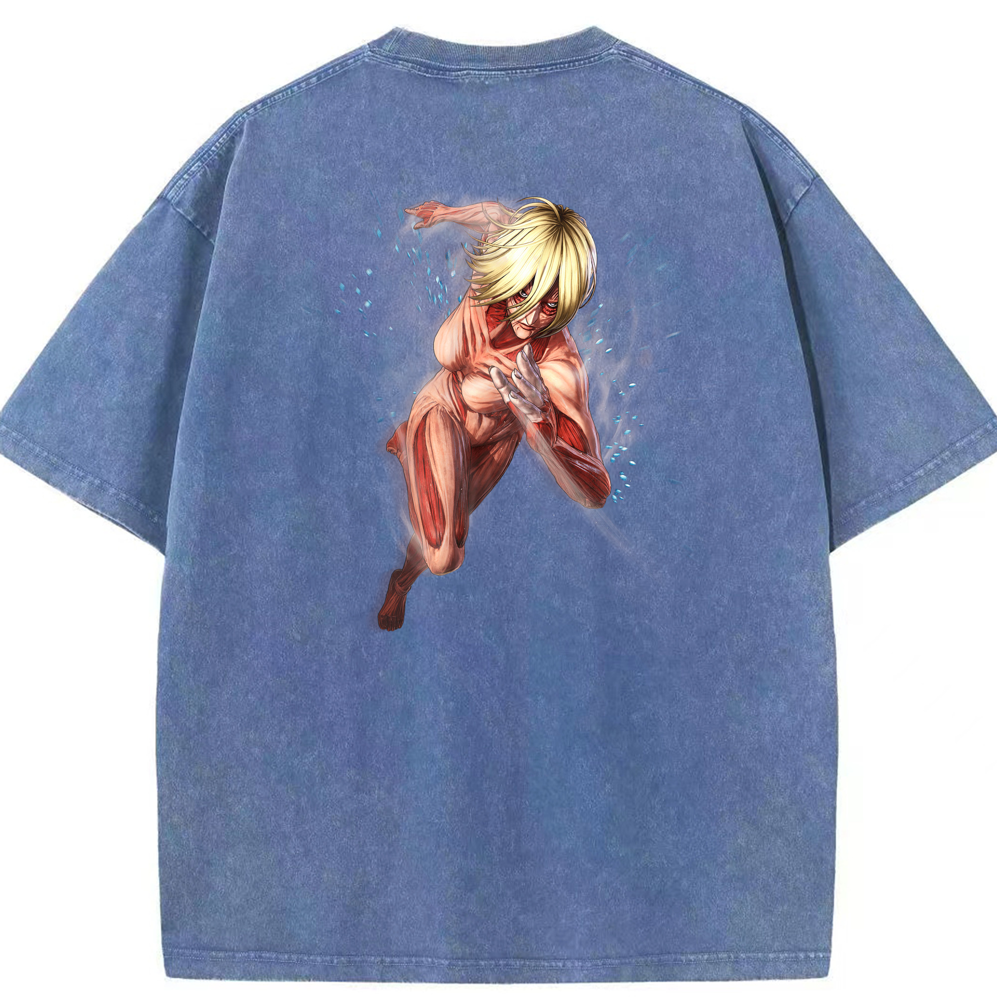 （画像用） 進撃の巨人 Attack on Titan 綿100% ヴィンテージ風 半袖Tシャツ（背面プリント）