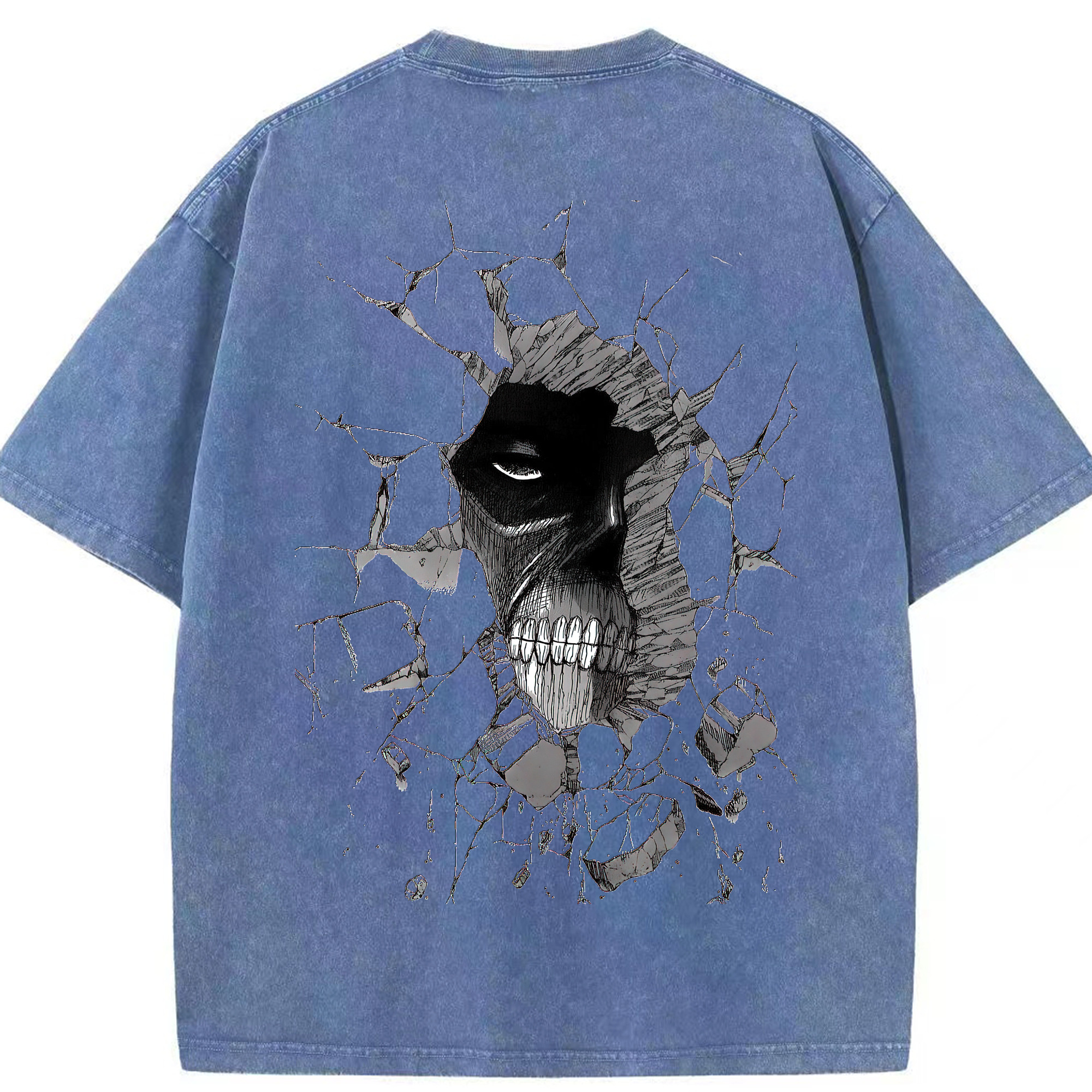 （画像用） 進撃の巨人 Attack on Titan 綿100% ヴィンテージ風 半袖Tシャツ（背面プリント）