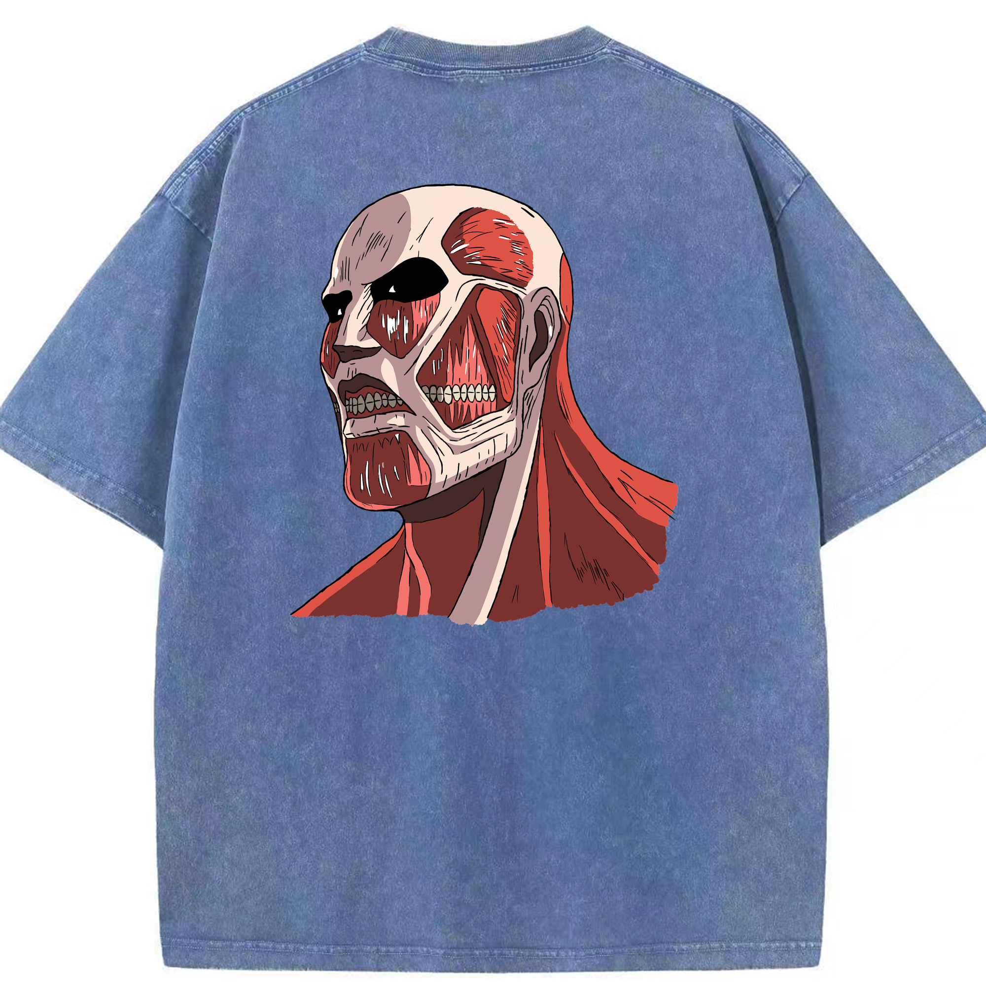 （画像用） 進撃の巨人 Attack on Titan 綿100% ヴィンテージ風 半袖Tシャツ（背面プリント）