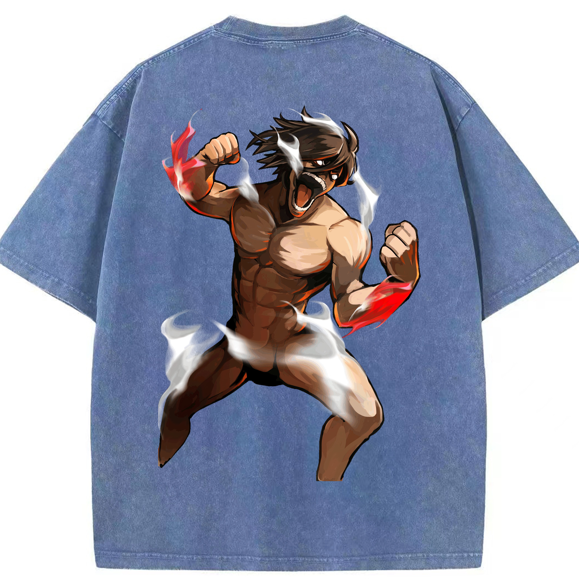 （画像用） 進撃の巨人 Attack on Titan 綿100% ヴィンテージ風 半袖Tシャツ（背面プリント）