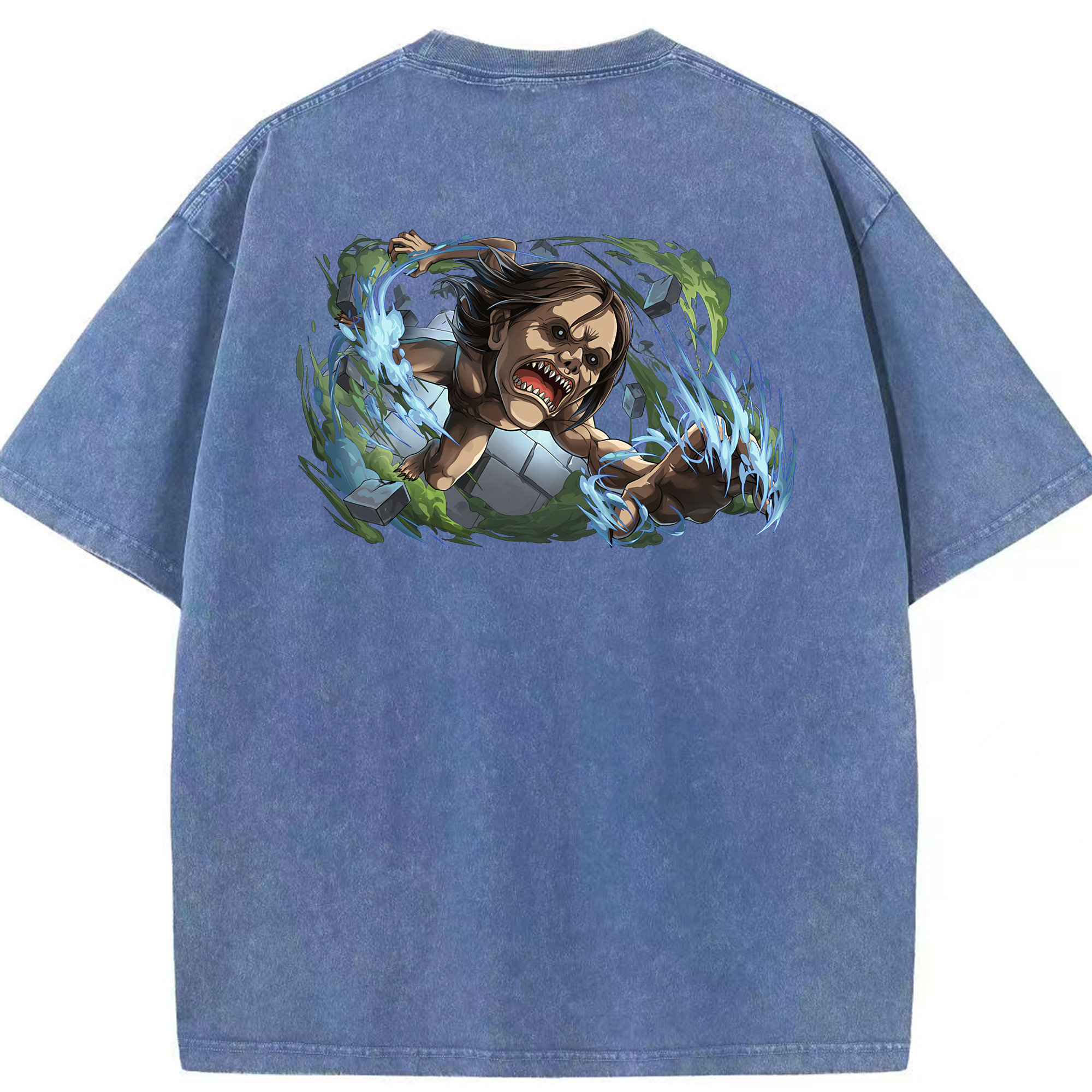 （画像用） 進撃の巨人 Attack on Titan 綿100% ヴィンテージ風 半袖Tシャツ（背面プリント）