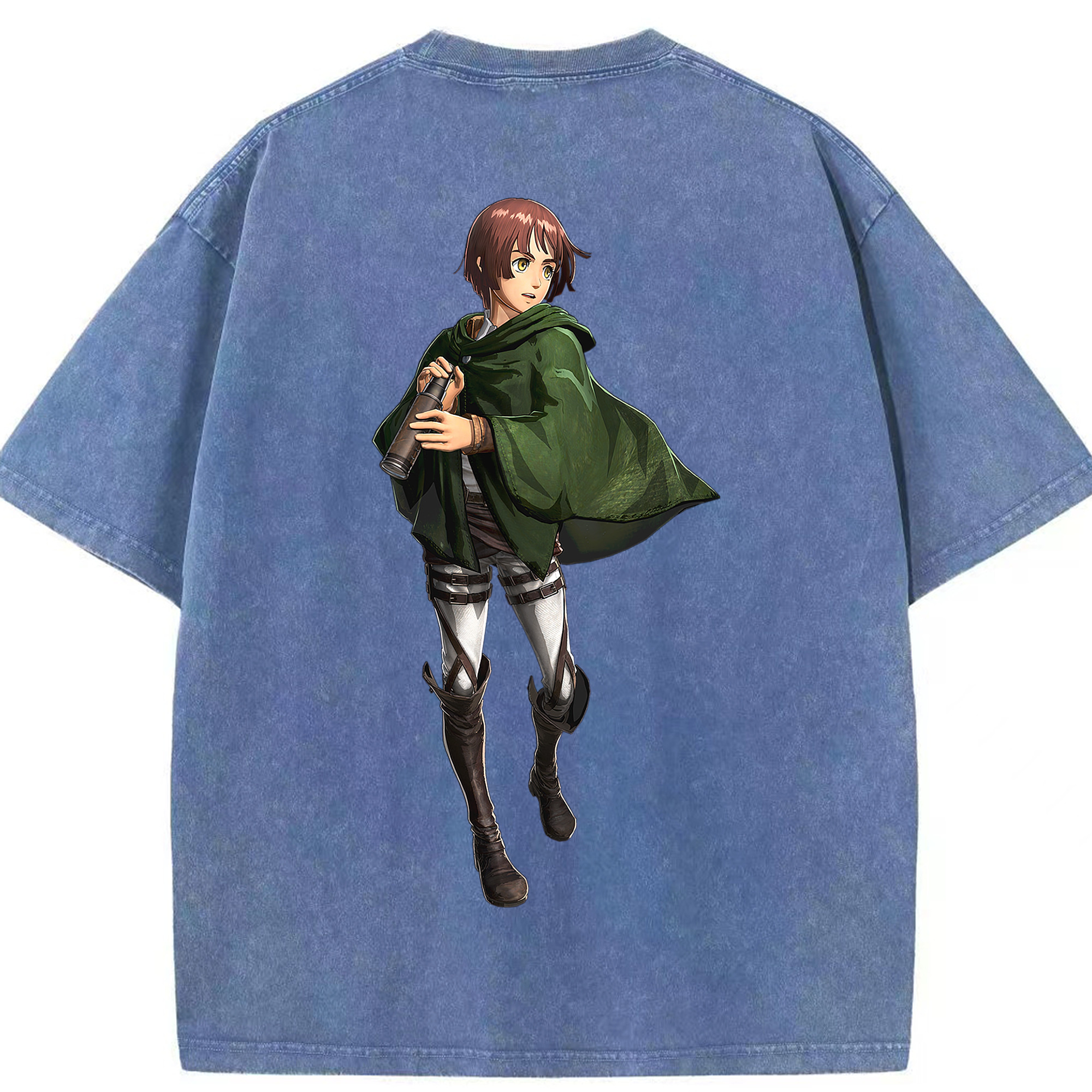 （画像用） 進撃の巨人 Attack on Titan 綿100% ヴィンテージ風 半袖Tシャツ（背面プリント）
