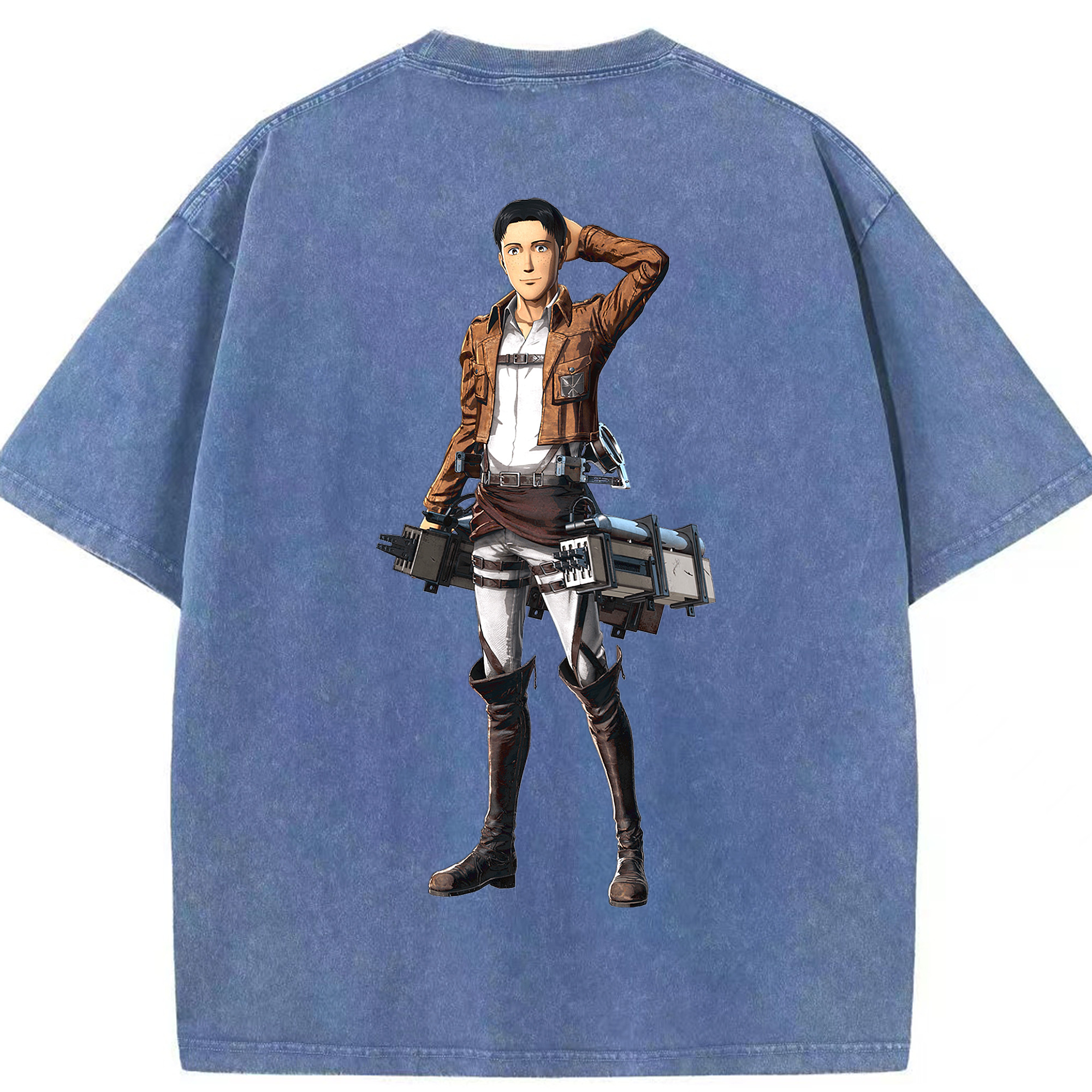 （画像用） 進撃の巨人 Attack on Titan 綿100% ヴィンテージ風 半袖Tシャツ（背面プリント）