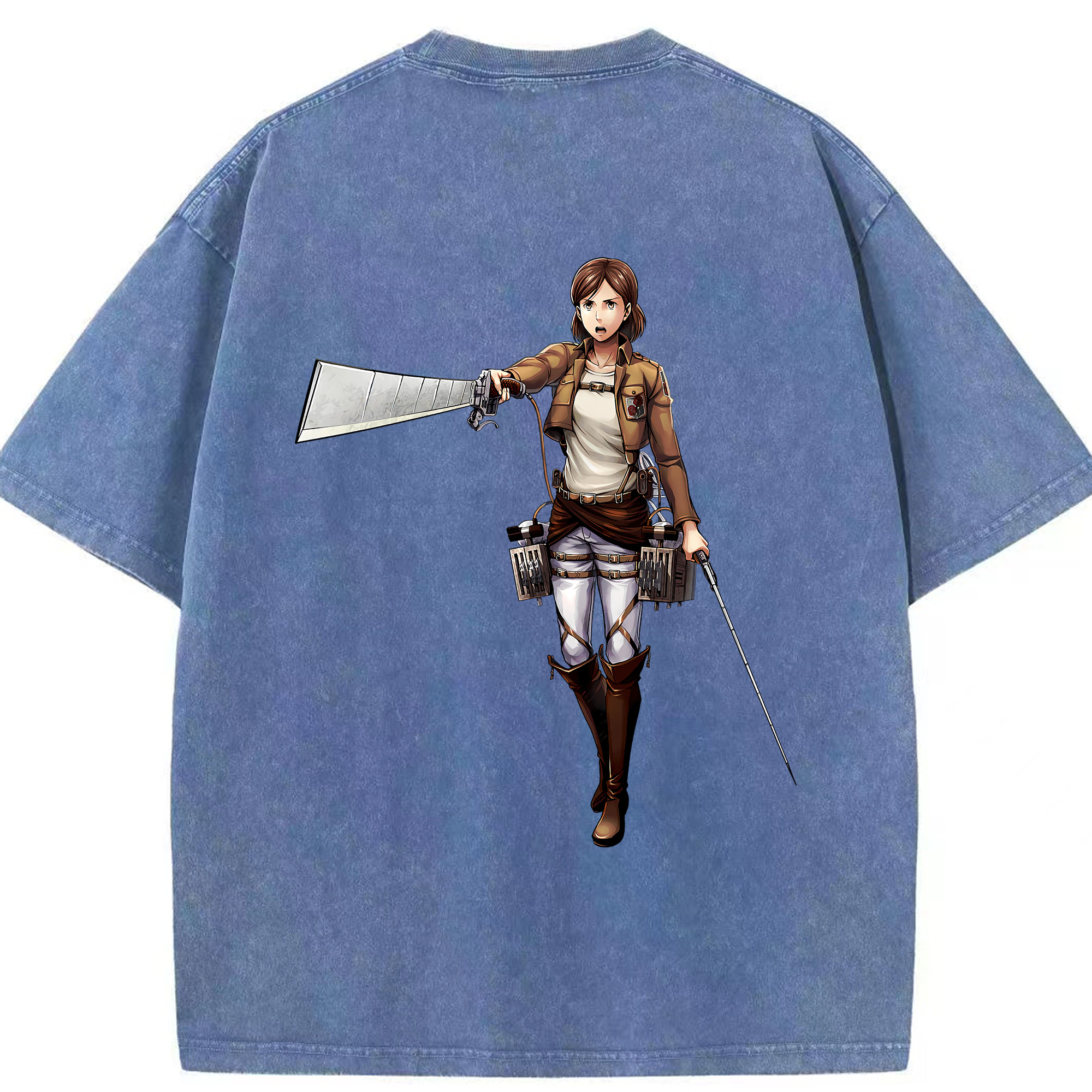 （画像用） 進撃の巨人 Attack on Titan 綿100% ヴィンテージ風 半袖Tシャツ（背面プリント）