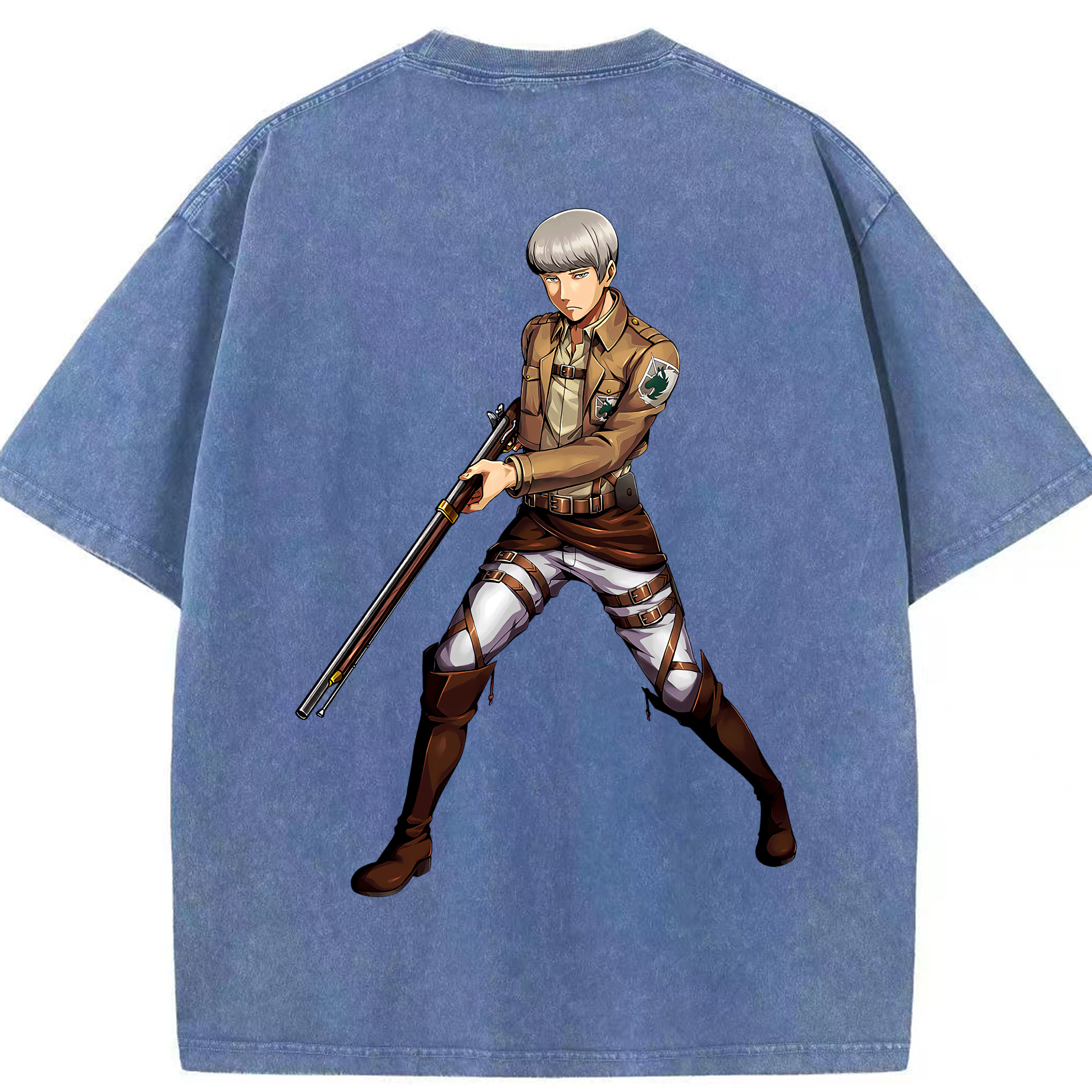 （画像用） 進撃の巨人 Attack on Titan 綿100% ヴィンテージ風 半袖Tシャツ（背面プリント）