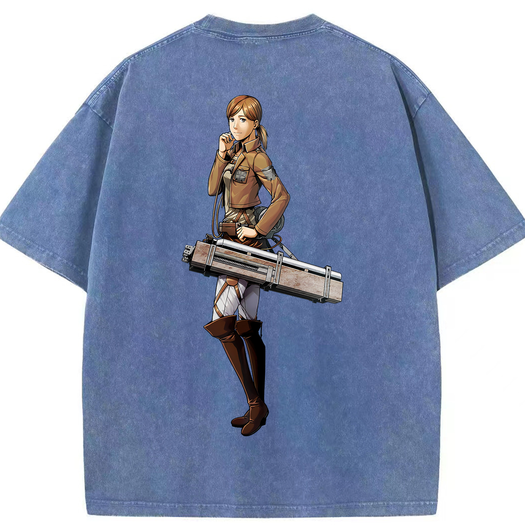 （画像用） 進撃の巨人 Attack on Titan 綿100% ヴィンテージ風 半袖Tシャツ（背面プリント）