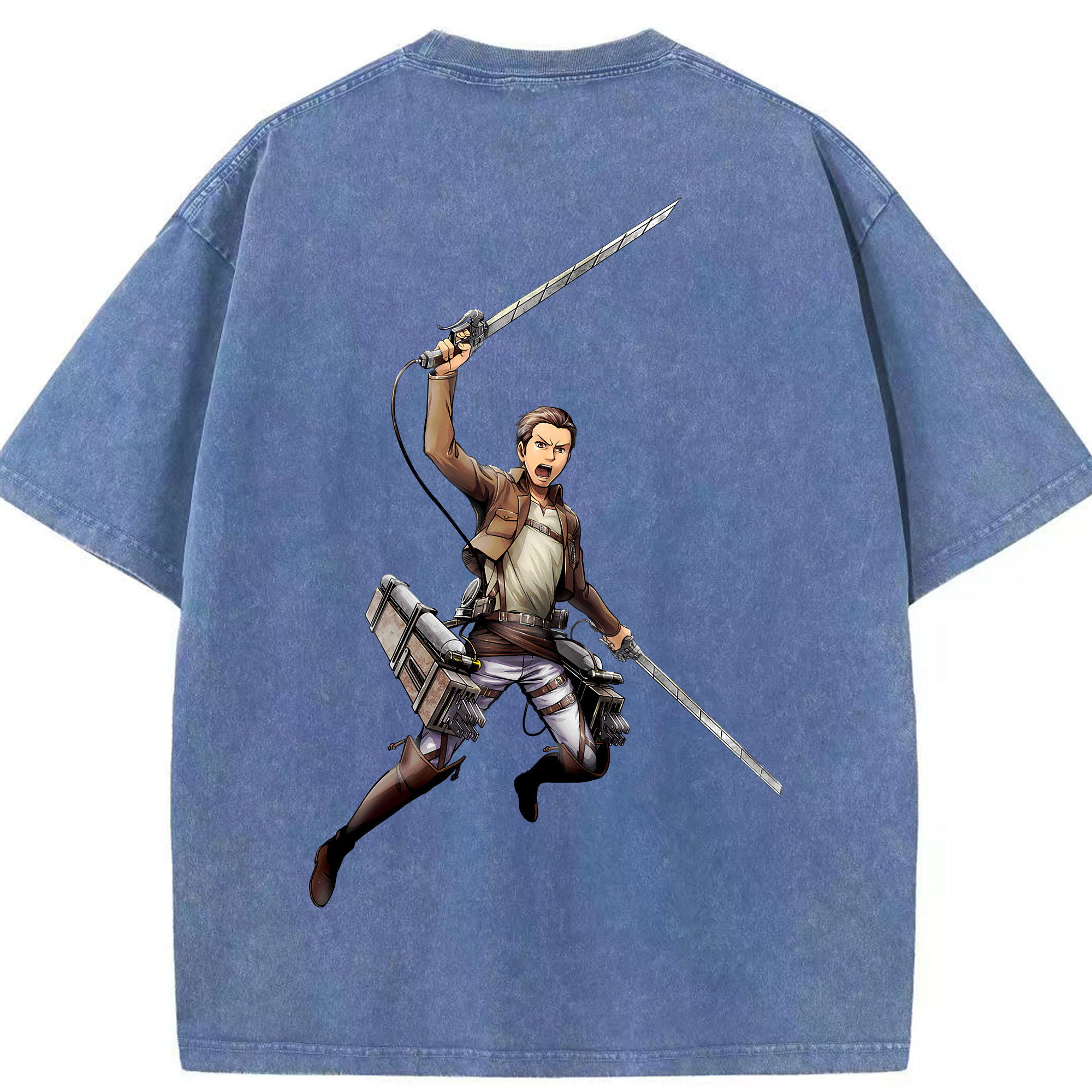 （画像用） 進撃の巨人 Attack on Titan 綿100% ヴィンテージ風 半袖Tシャツ（背面プリント）