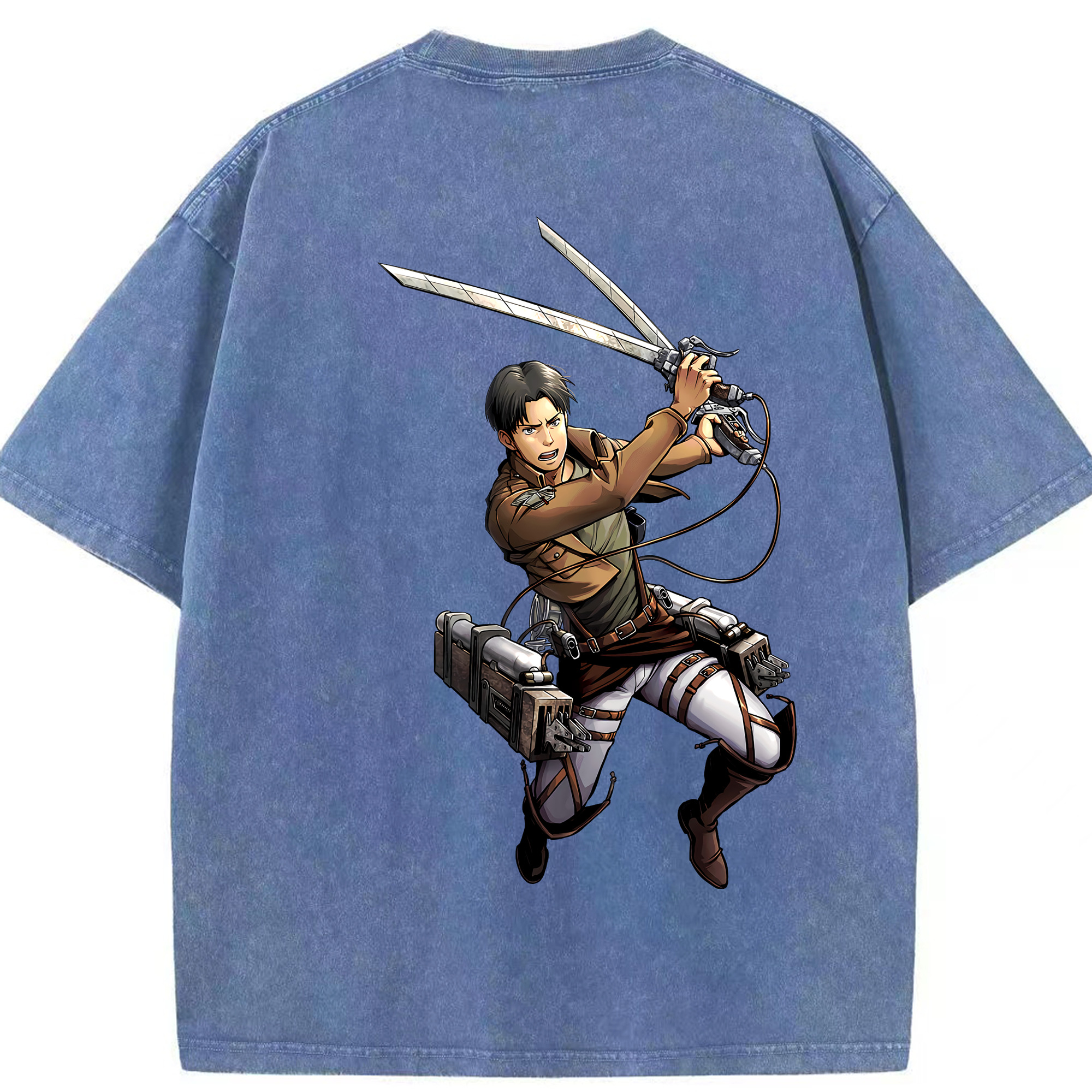 （画像用） 進撃の巨人 Attack on Titan 綿100% ヴィンテージ風 半袖Tシャツ（背面プリント）
