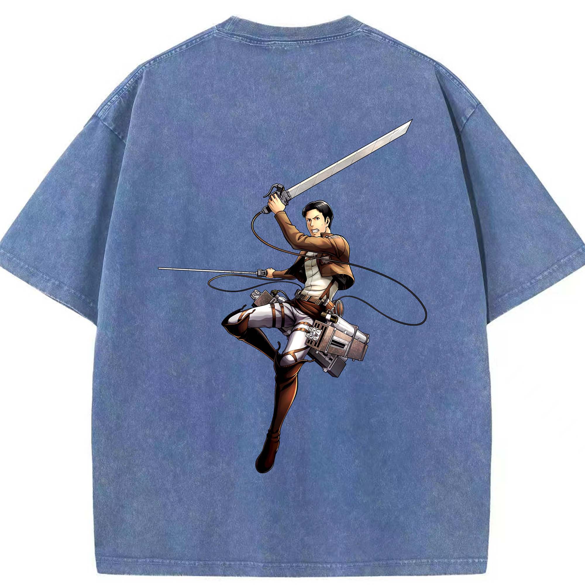 （画像用） 進撃の巨人 Attack on Titan 綿100% ヴィンテージ風 半袖Tシャツ（背面プリント）