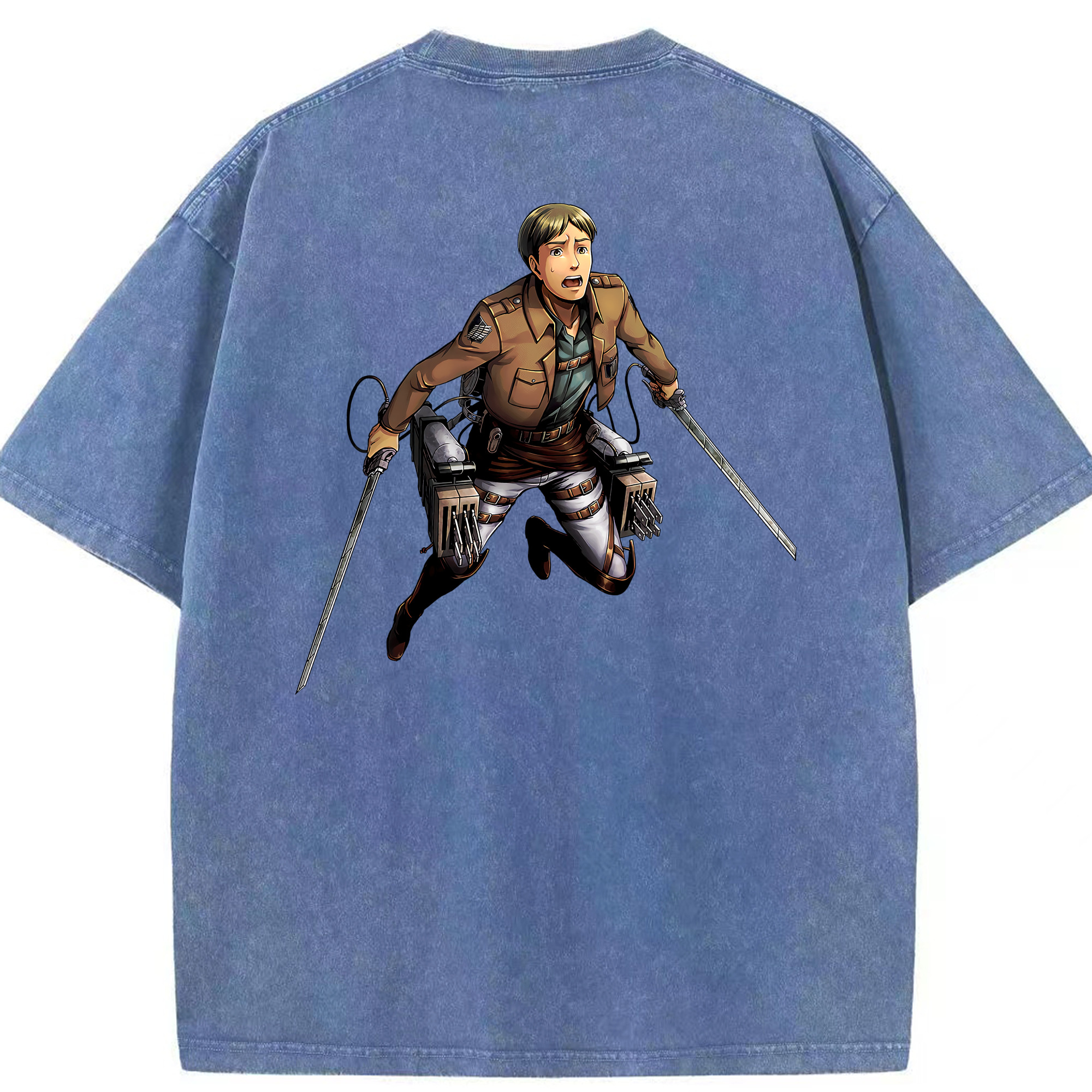 （画像用） 進撃の巨人 Attack on Titan 綿100% ヴィンテージ風 半袖Tシャツ（背面プリント）