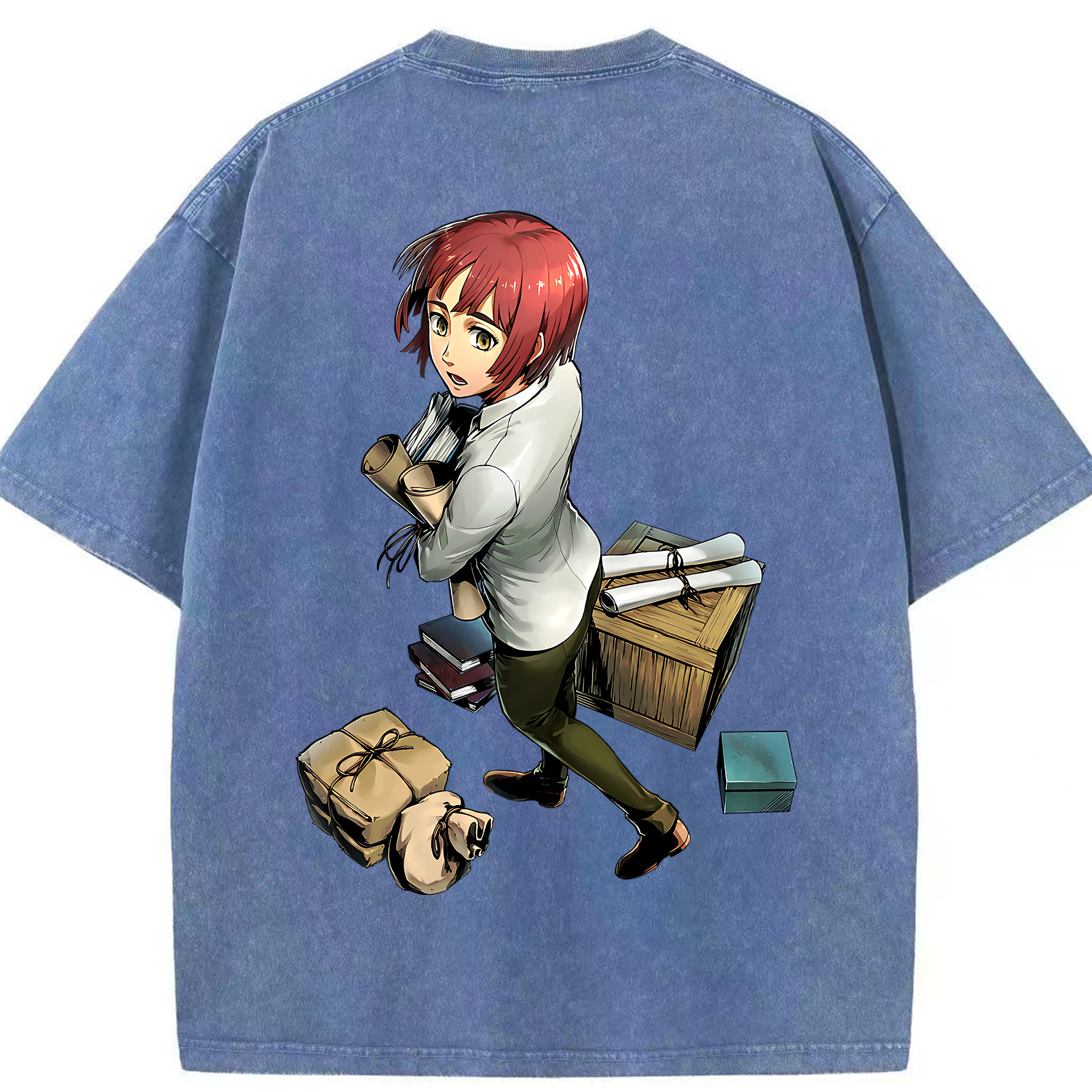 （画像用） 進撃の巨人 Attack on Titan 綿100% ヴィンテージ風 半袖Tシャツ（背面プリント）