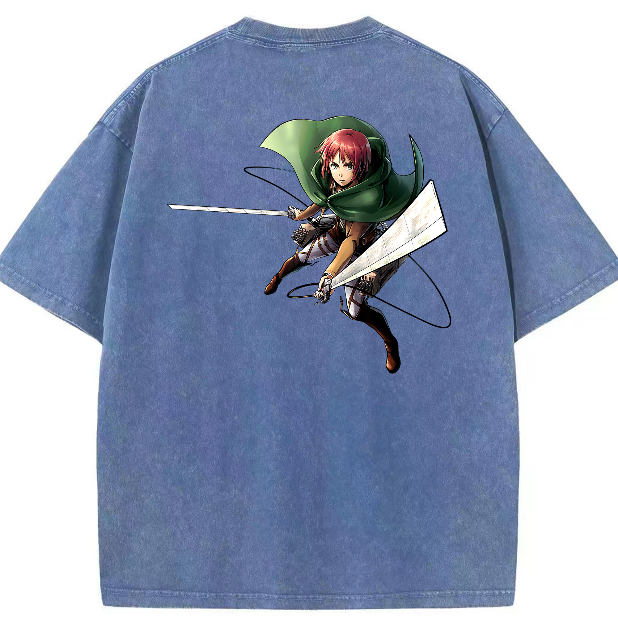 （画像用） 進撃の巨人 Attack on Titan 綿100% ヴィンテージ風 半袖Tシャツ（背面プリント）