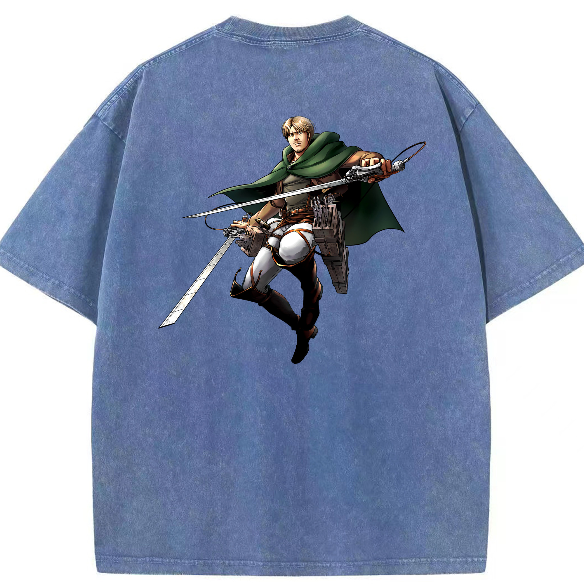 （画像用） 進撃の巨人 Attack on Titan 綿100% ヴィンテージ風 半袖Tシャツ（背面プリント）
