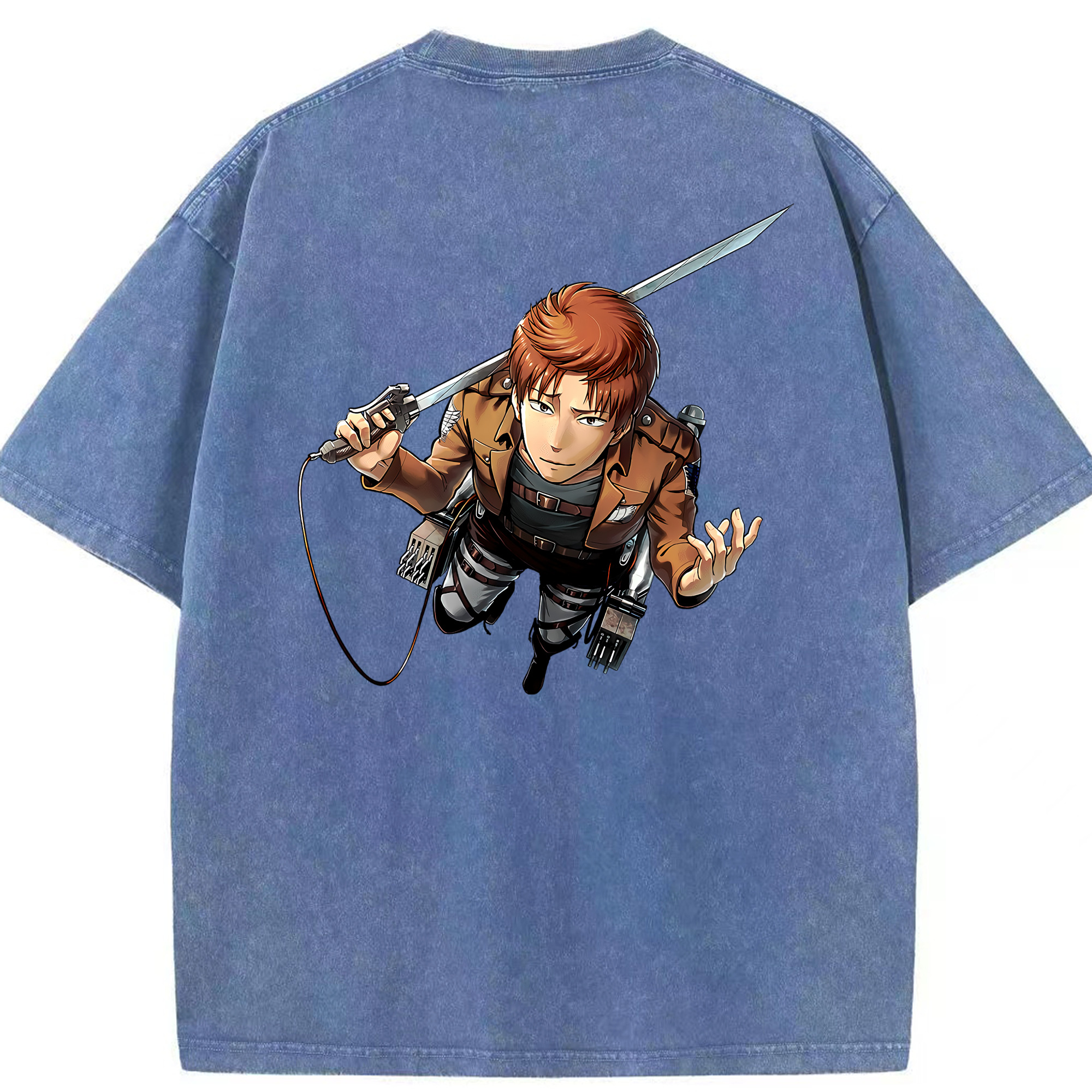 （画像用） 進撃の巨人 Attack on Titan 綿100% ヴィンテージ風 半袖Tシャツ（背面プリント）