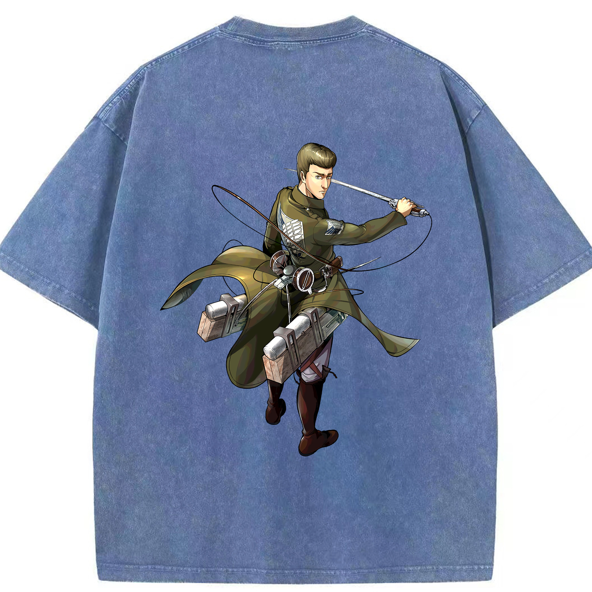 （画像用） 進撃の巨人 Attack on Titan 綿100% ヴィンテージ風 半袖Tシャツ（背面プリント）