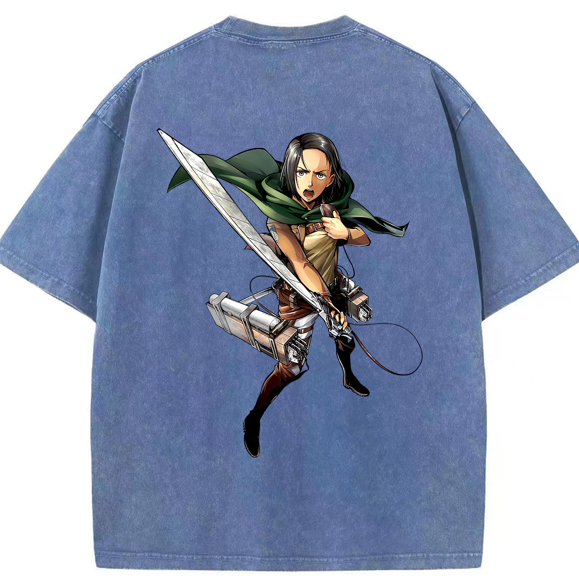 （画像用） 進撃の巨人 Attack on Titan 綿100% ヴィンテージ風 半袖Tシャツ（背面プリント）