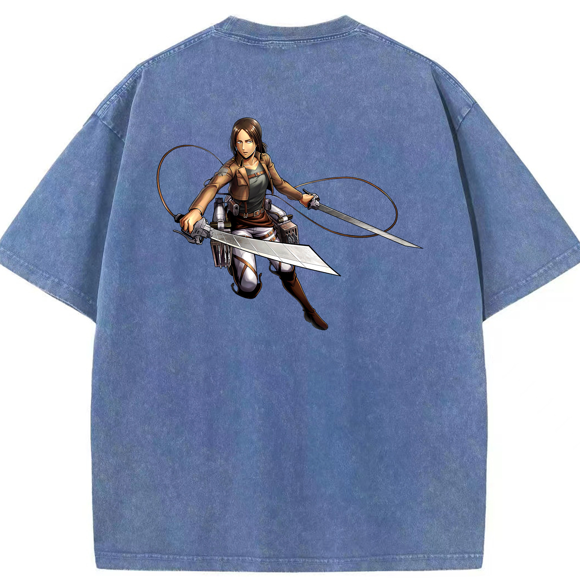 （画像用） 進撃の巨人 Attack on Titan 綿100% ヴィンテージ風 半袖Tシャツ（背面プリント）
