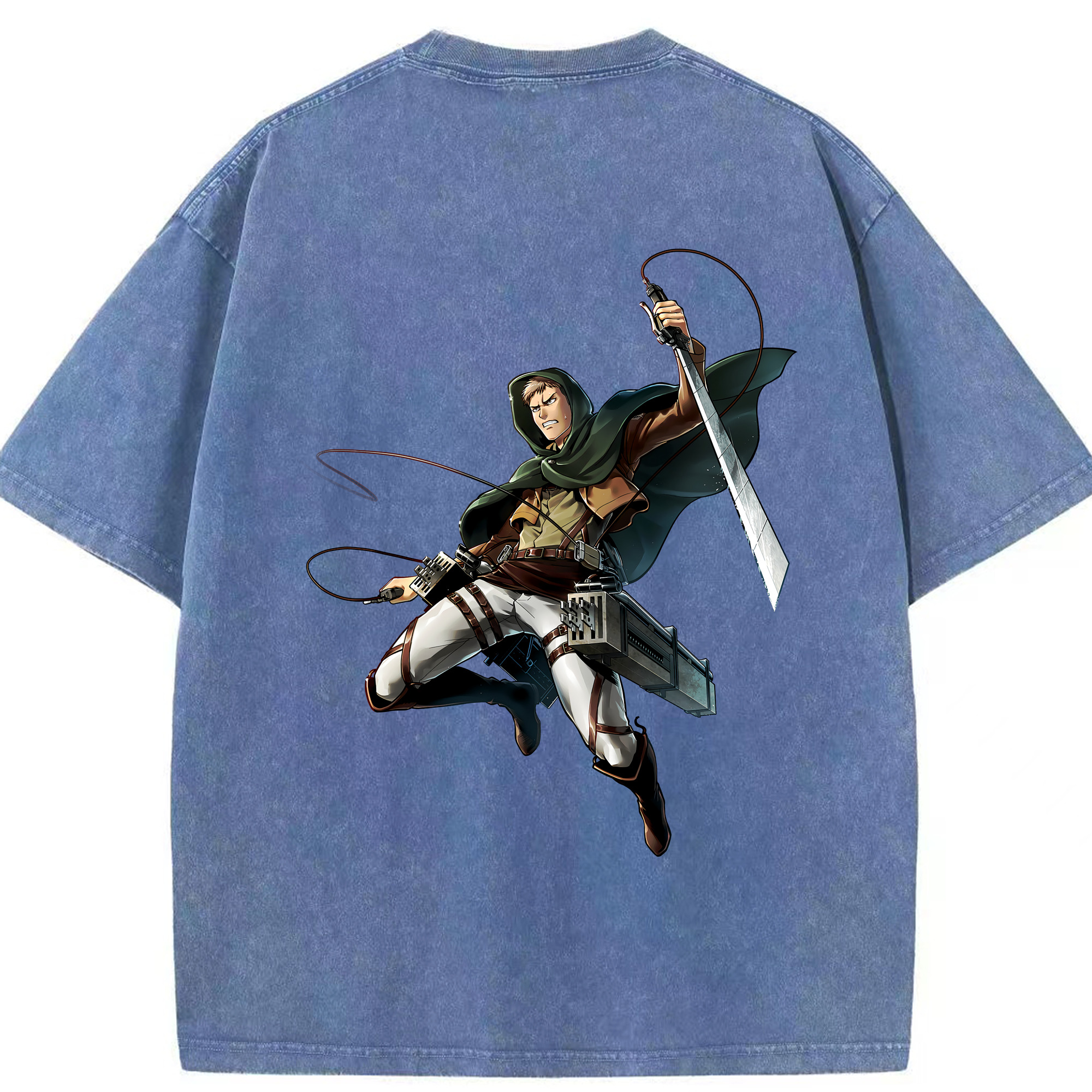 （画像用） 進撃の巨人 Attack on Titan 綿100% ヴィンテージ風 半袖Tシャツ（背面プリント）
