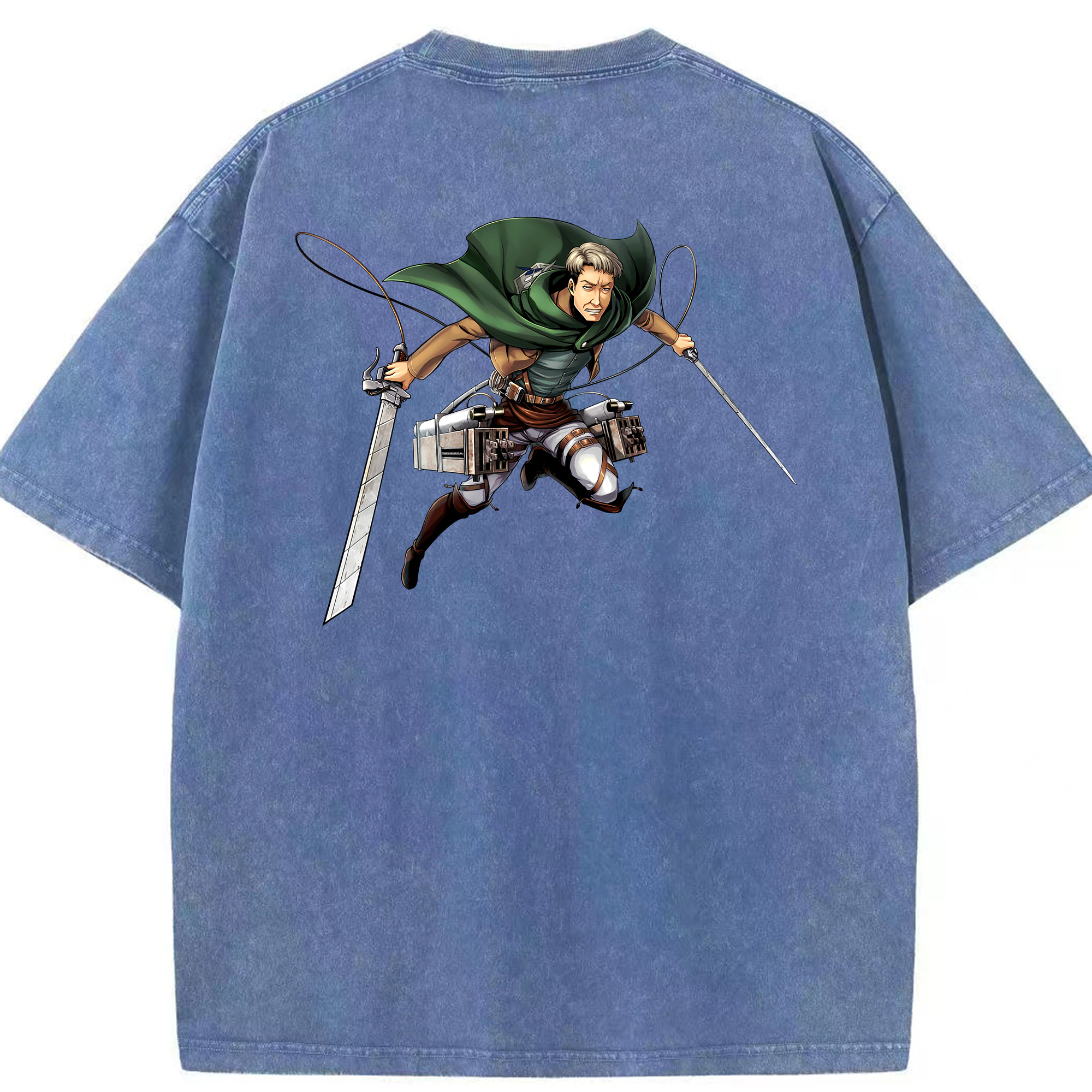 （画像用） 進撃の巨人 Attack on Titan 綿100% ヴィンテージ風 半袖Tシャツ（背面プリント）