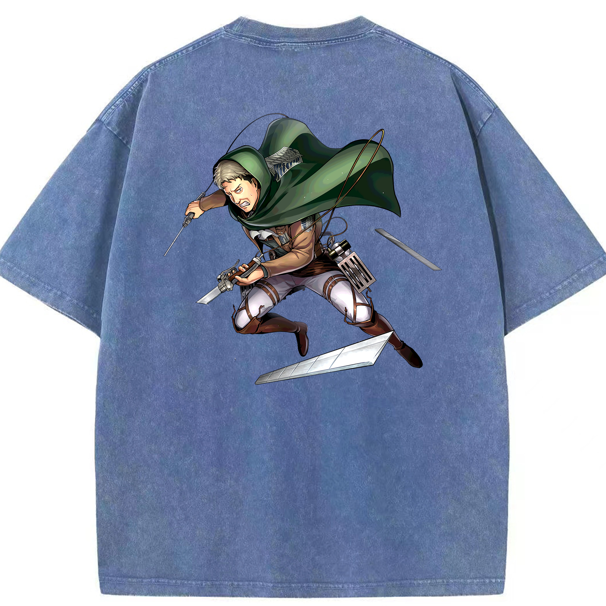 （画像用） 進撃の巨人 Attack on Titan 綿100% ヴィンテージ風 半袖Tシャツ（背面プリント）