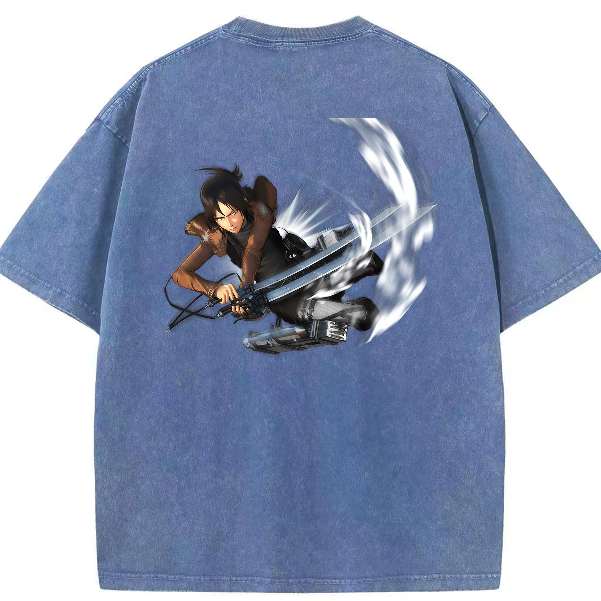 （画像用） 進撃の巨人 Attack on Titan 綿100% ヴィンテージ風 半袖Tシャツ（背面プリント）