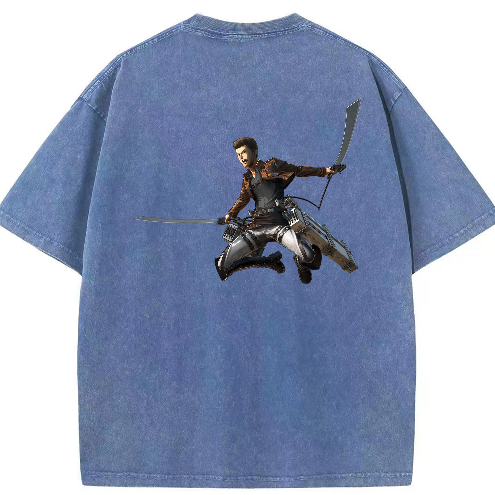 （画像用） 進撃の巨人 Attack on Titan 綿100% ヴィンテージ風 半袖Tシャツ（背面プリント）