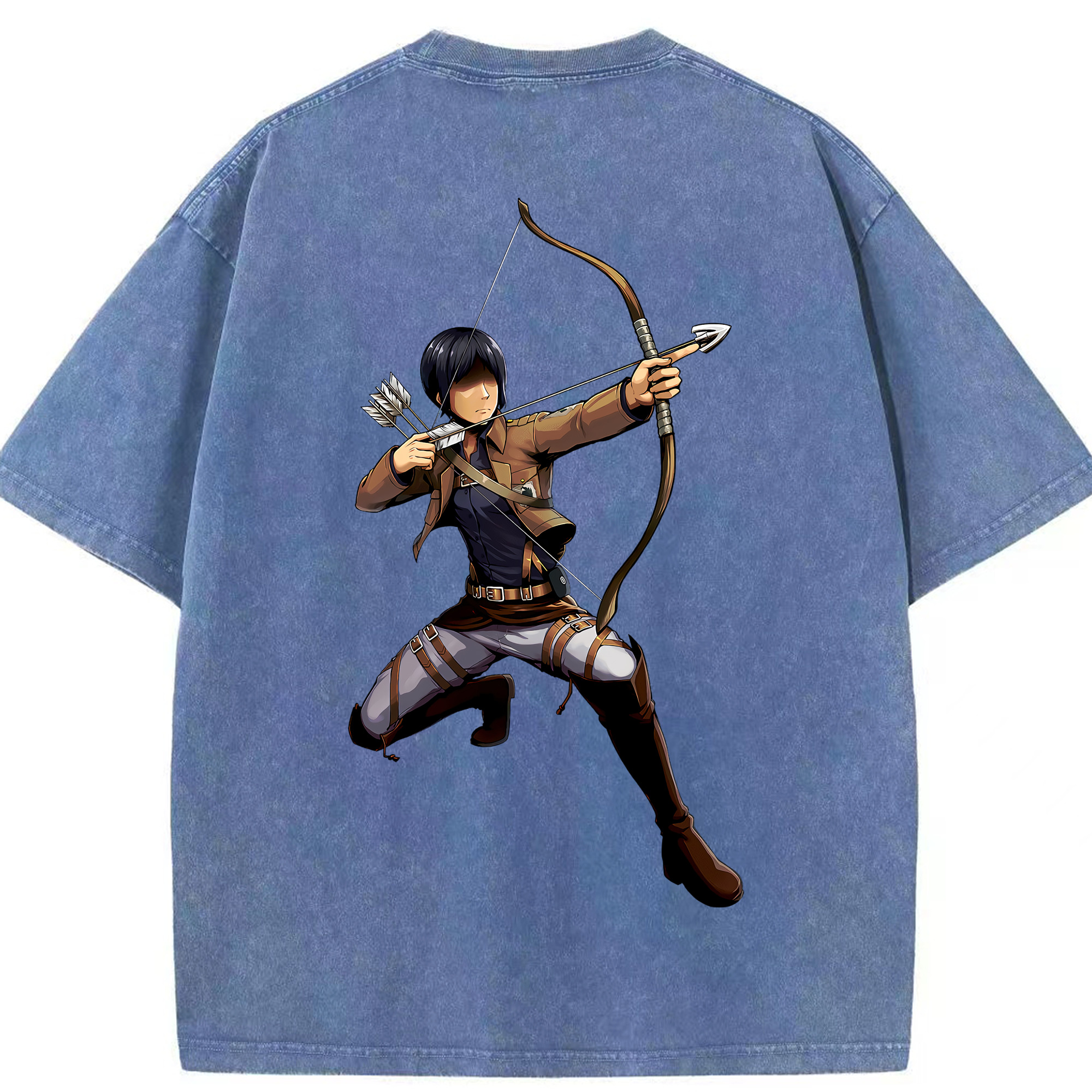 （画像用） 進撃の巨人 Attack on Titan 綿100% ヴィンテージ風 半袖Tシャツ（背面プリント）