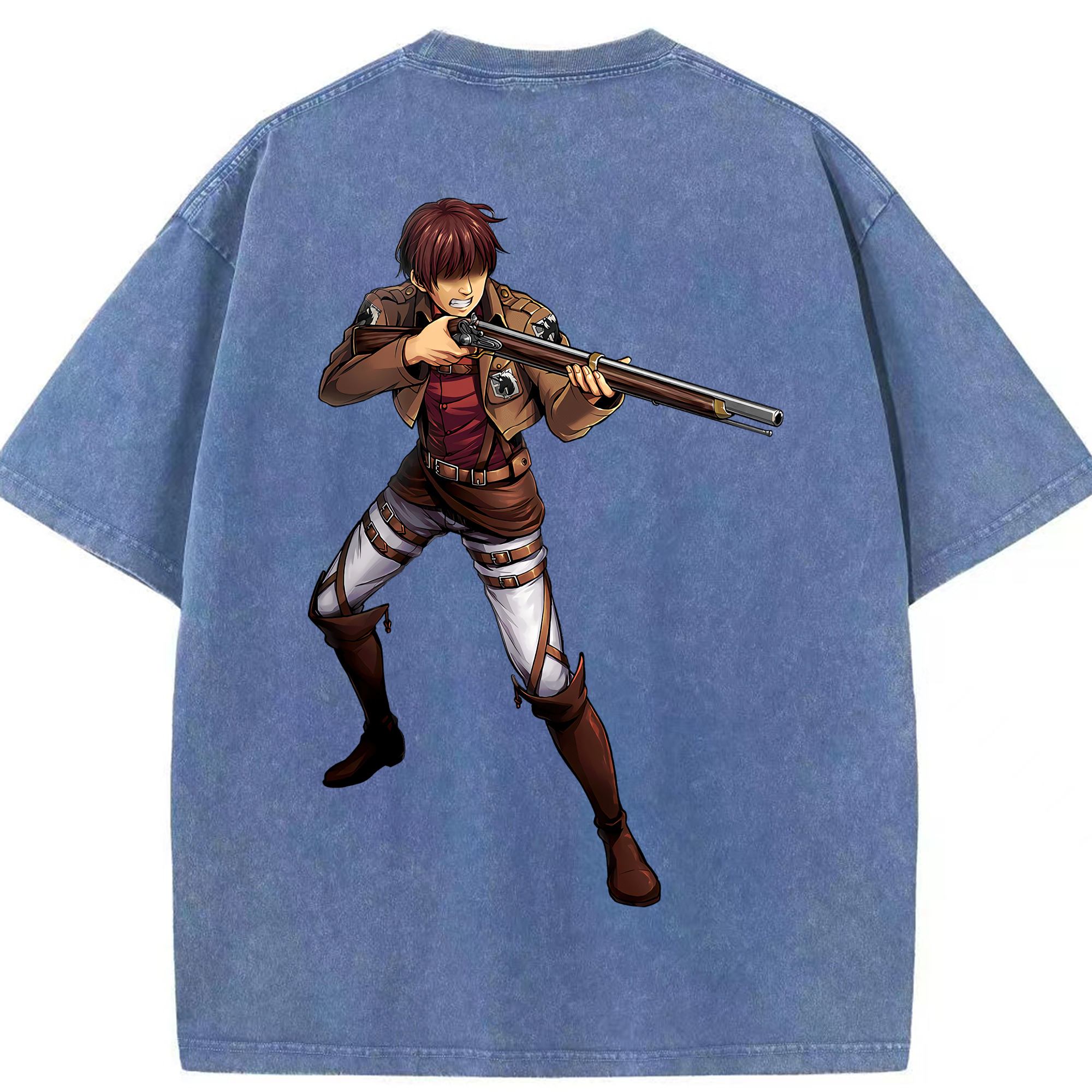 （画像用） 進撃の巨人 Attack on Titan 綿100% ヴィンテージ風 半袖Tシャツ（背面プリント）