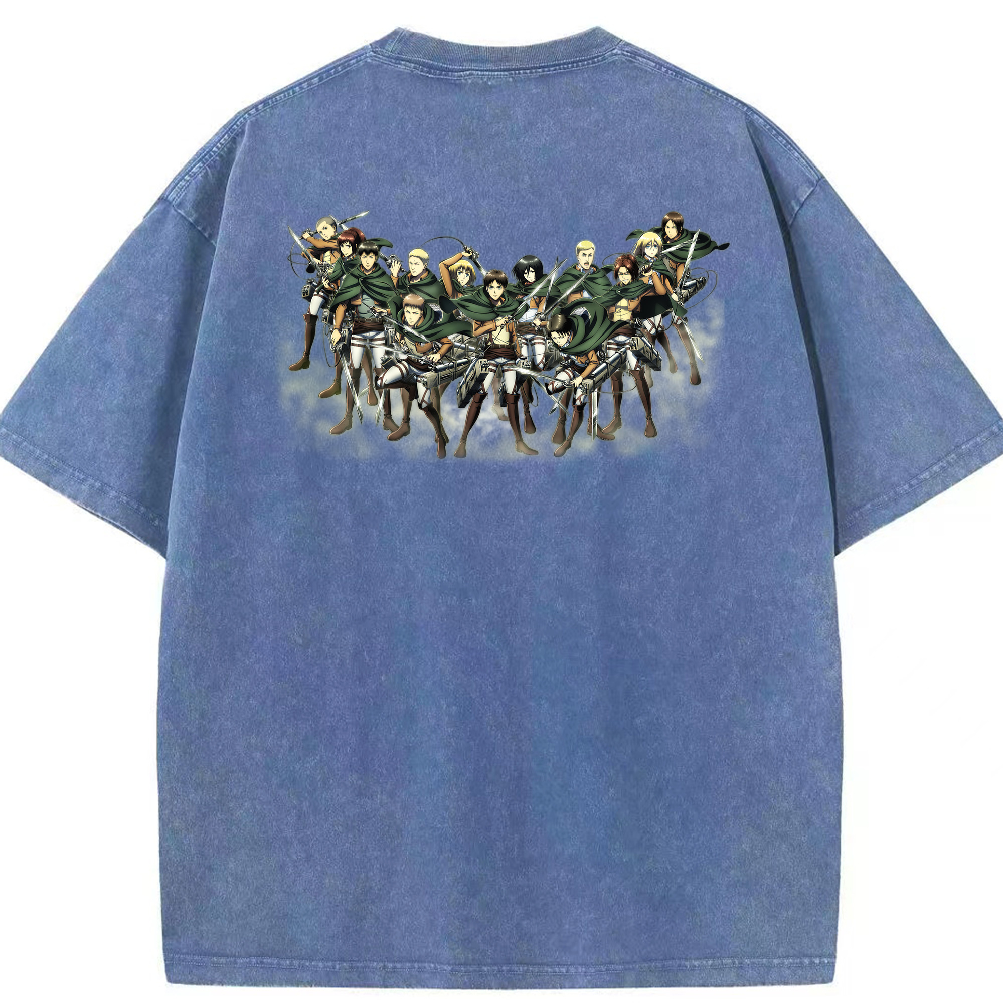 （画像用） 進撃の巨人 Attack on Titan 綿100% ヴィンテージ風 半袖Tシャツ（背面プリント）