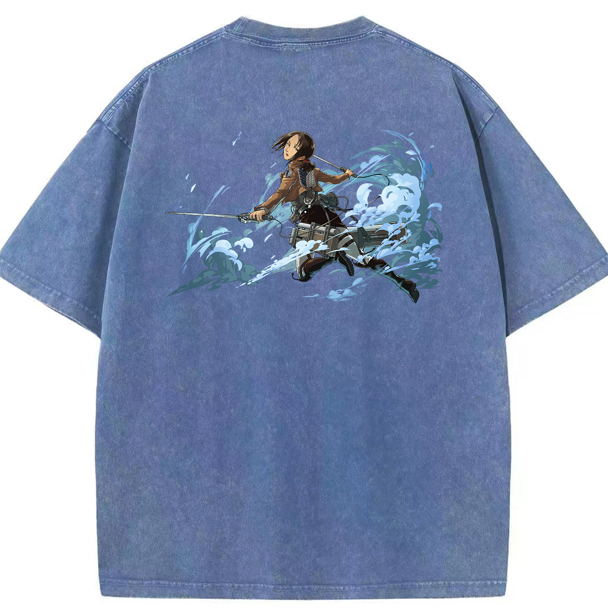 （画像用） 進撃の巨人 Attack on Titan 綿100% ヴィンテージ風 半袖Tシャツ（背面プリント）