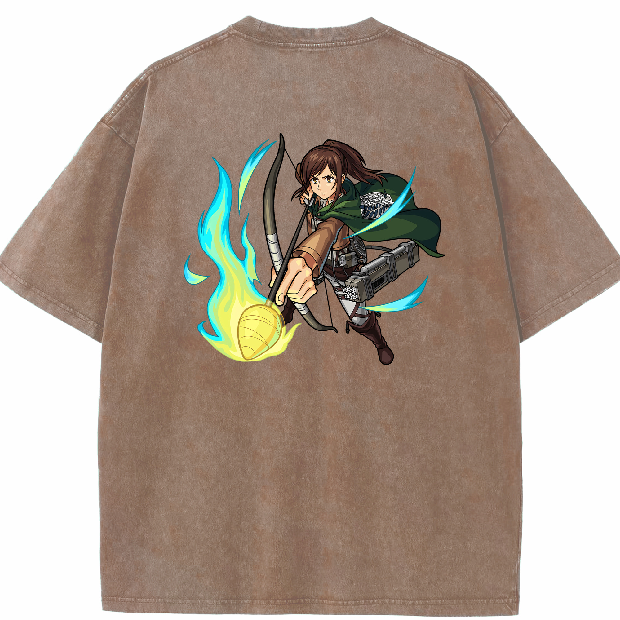 （画像用） 進撃の巨人 サシャ·ブラウス Attack on Titan Sasha Blaus 綿100% ヴィンテージ風 半袖Tシャツ（背面プリント）