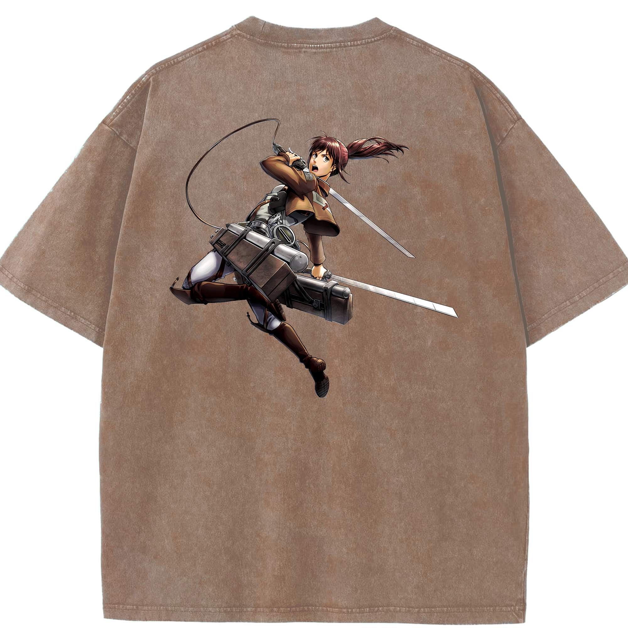 （画像用） 進撃の巨人 サシャ·ブラウス Attack on Titan Sasha Blaus 綿100% ヴィンテージ風 半袖Tシャツ（背面プリント）