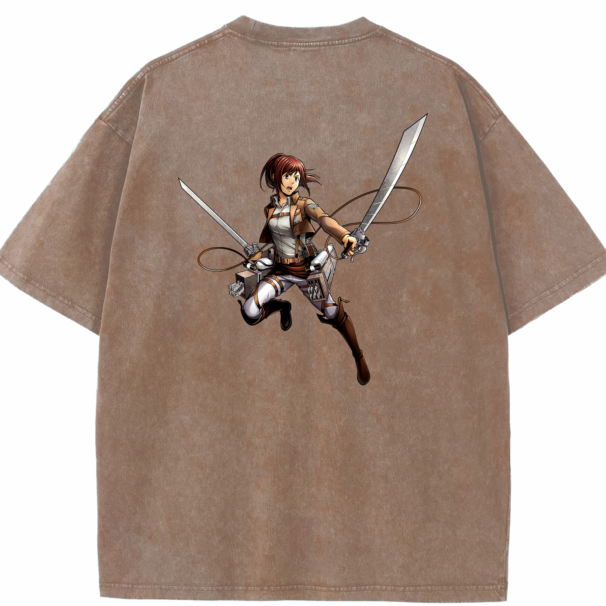 （画像用） 進撃の巨人 サシャ·ブラウス Attack on Titan Sasha Blaus 綿100% ヴィンテージ風 半袖Tシャツ（背面プリント）