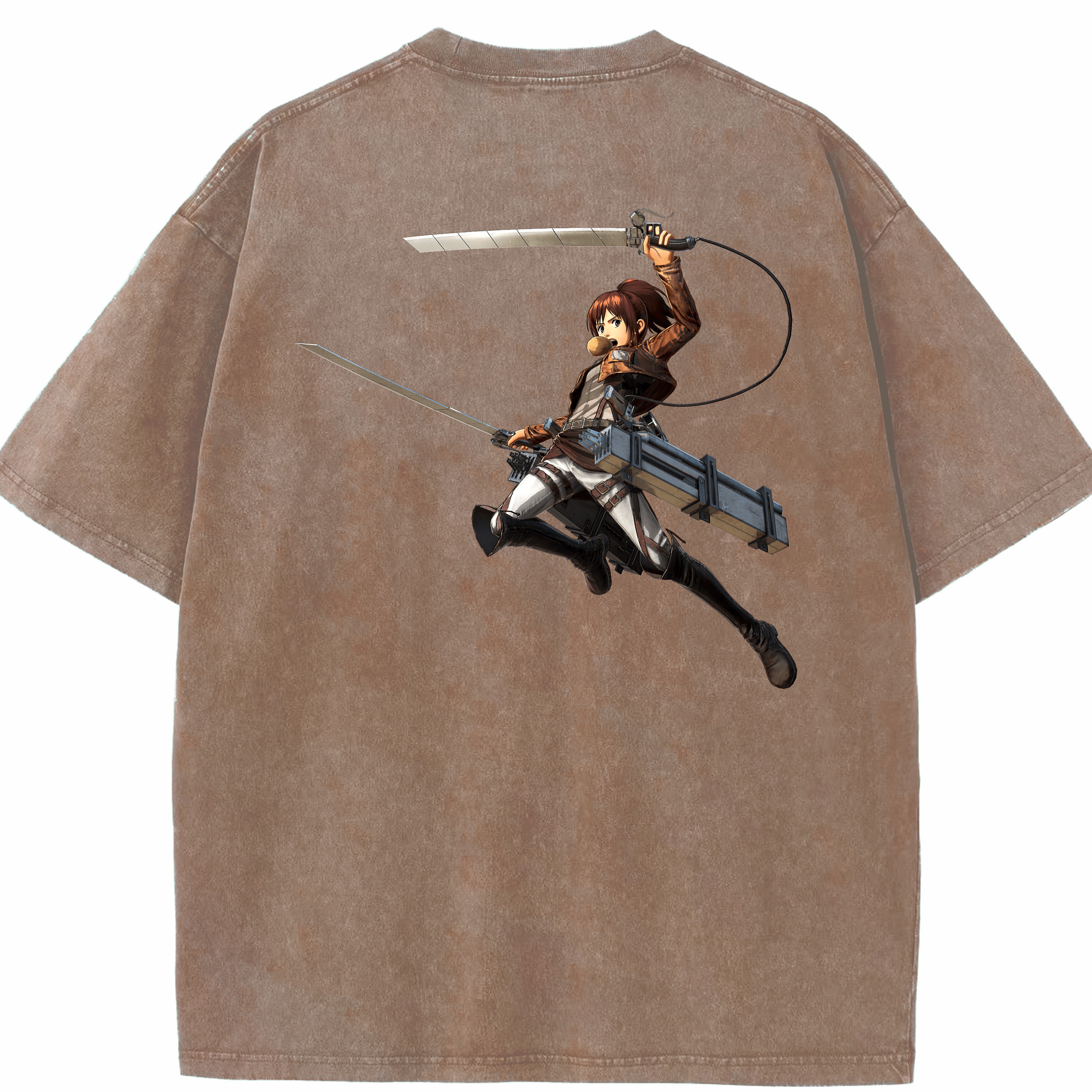 （画像用） 進撃の巨人 サシャ·ブラウス Attack on Titan Sasha Blaus 綿100% ヴィンテージ風 半袖Tシャツ（背面プリント）