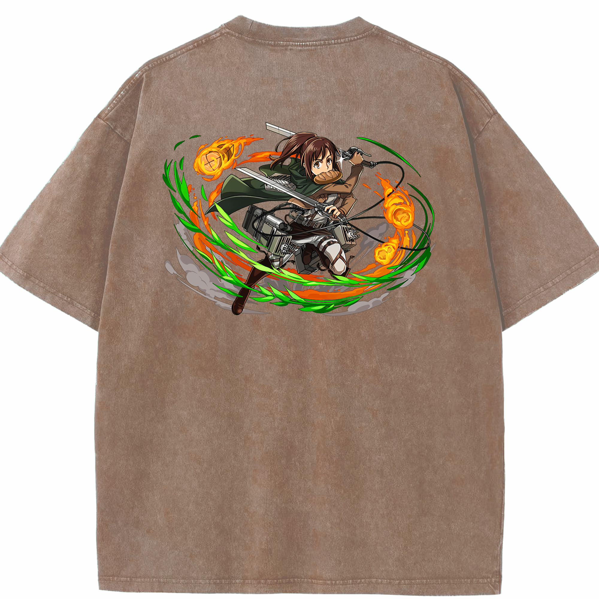 （画像用） 進撃の巨人 サシャ·ブラウス Attack on Titan Sasha Blaus 綿100% ヴィンテージ風 半袖Tシャツ（背面プリント）