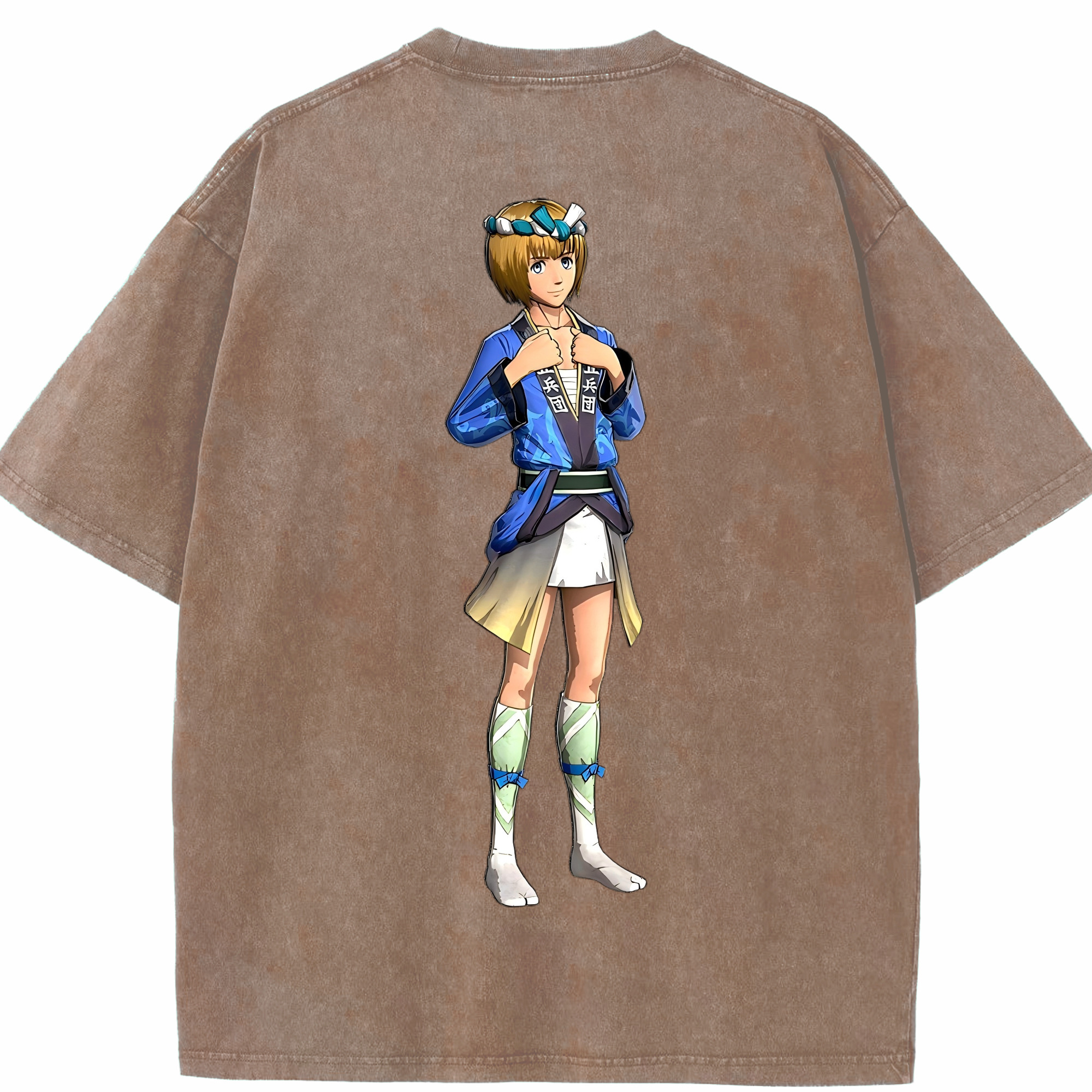 （画像用） 進撃の巨人 アルミン·アルレルト Attack on Titan Armin Arlert 綿100% ヴィンテージ風 半袖Tシャツ（背面プリント）