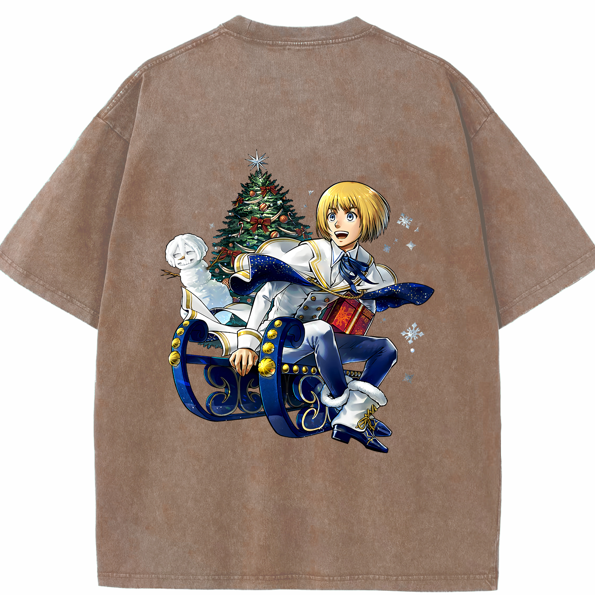 （画像用） 進撃の巨人 アルミン·アルレルト Attack on Titan Armin Arlert 綿100% ヴィンテージ風 半袖Tシャツ（背面プリント）
