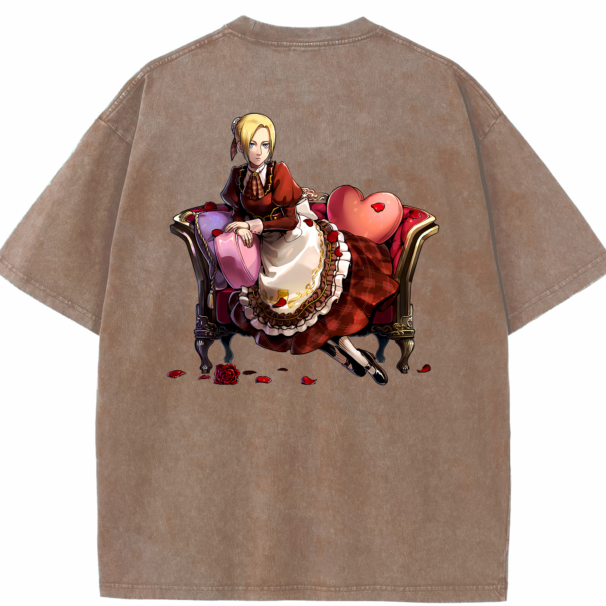 （画像用） 進撃の巨人 アニ・レオンハート Attack on Titan Annie Leonhart 綿100% ヴィンテージ風 半袖Tシャツ（背面プリント）