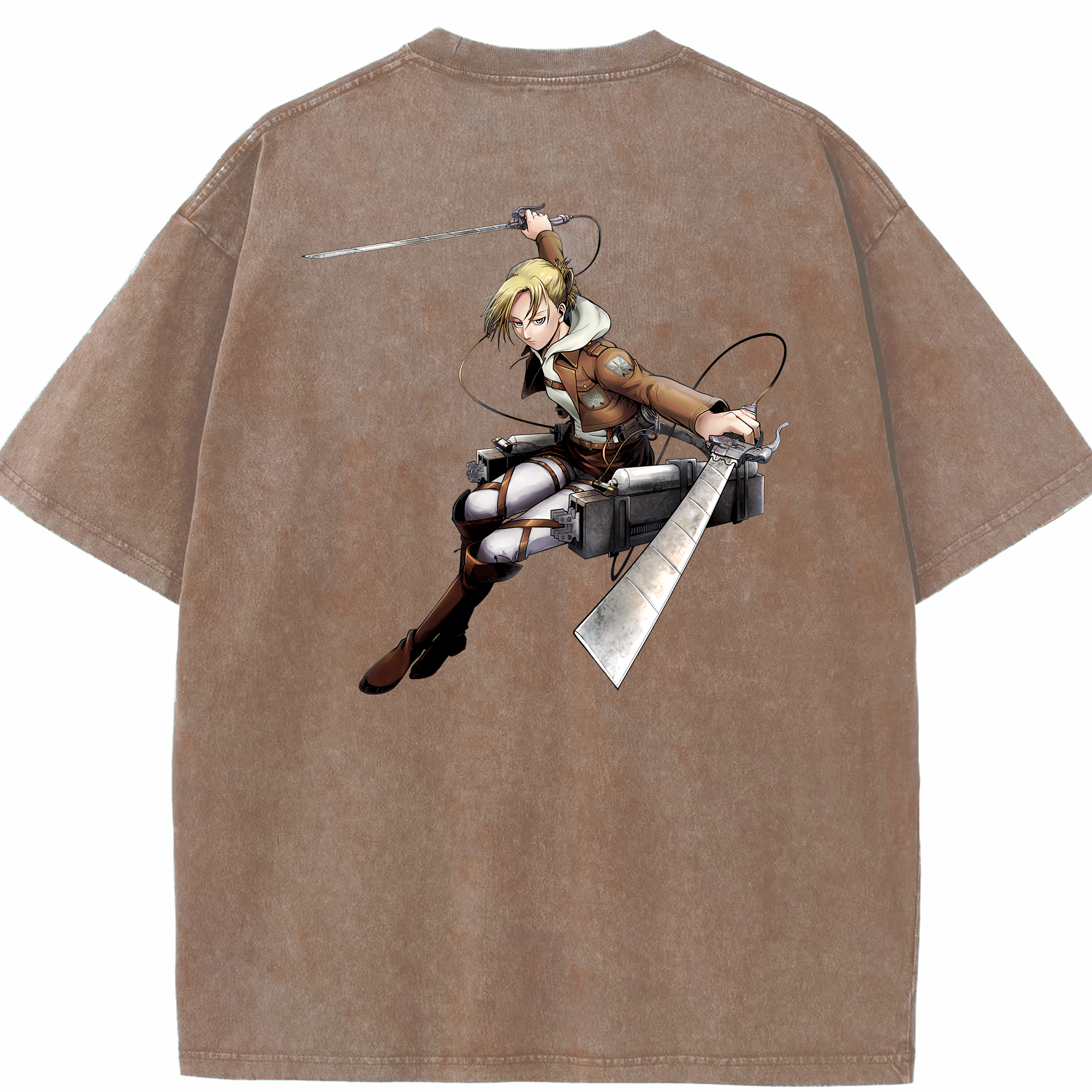 （画像用） 進撃の巨人 アニ・レオンハート Attack on Titan Annie Leonhart 綿100% ヴィンテージ風 半袖Tシャツ（背面プリント）