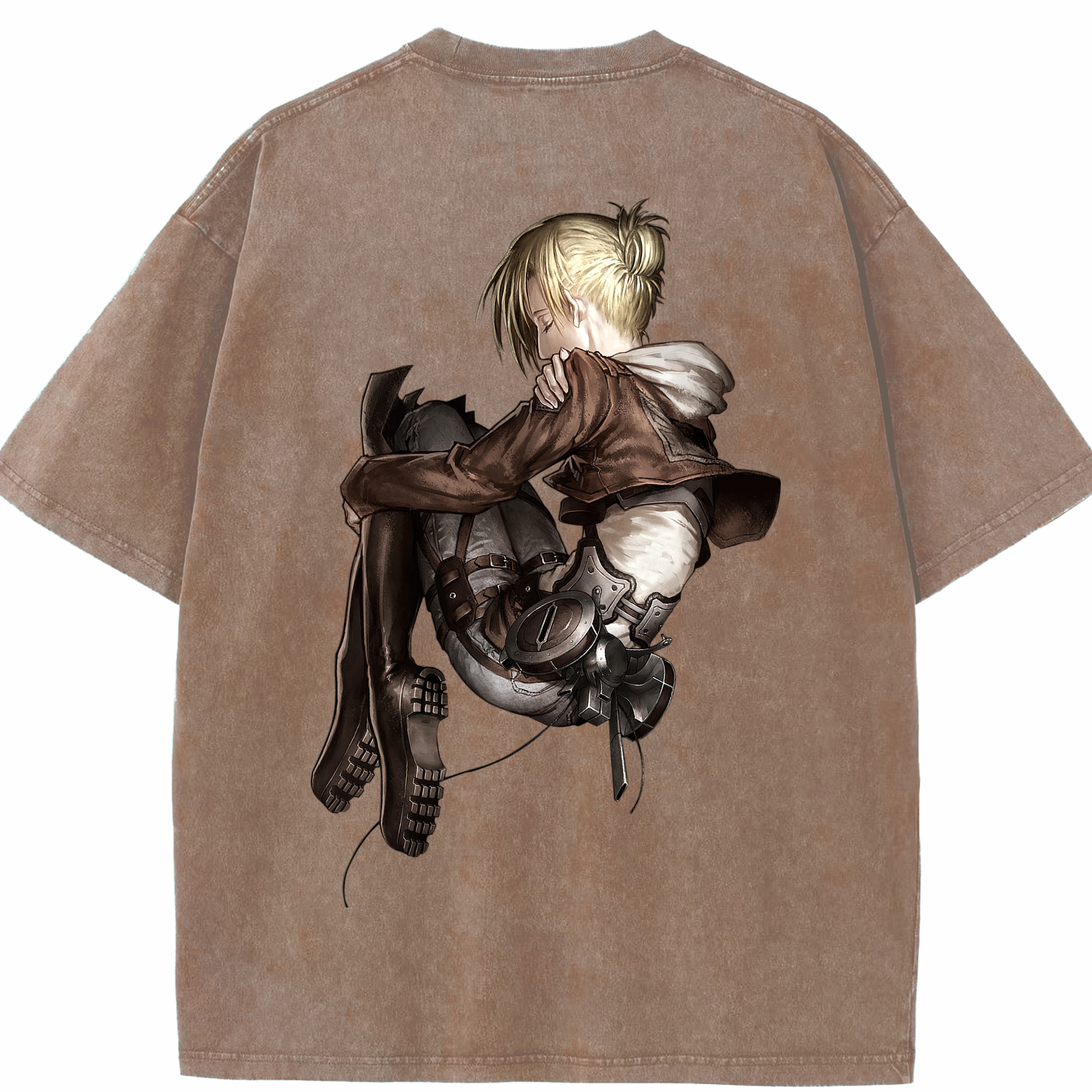 （画像用） 進撃の巨人 アニ・レオンハート Attack on Titan Annie Leonhart 綿100% ヴィンテージ風 半袖Tシャツ（背面プリント）