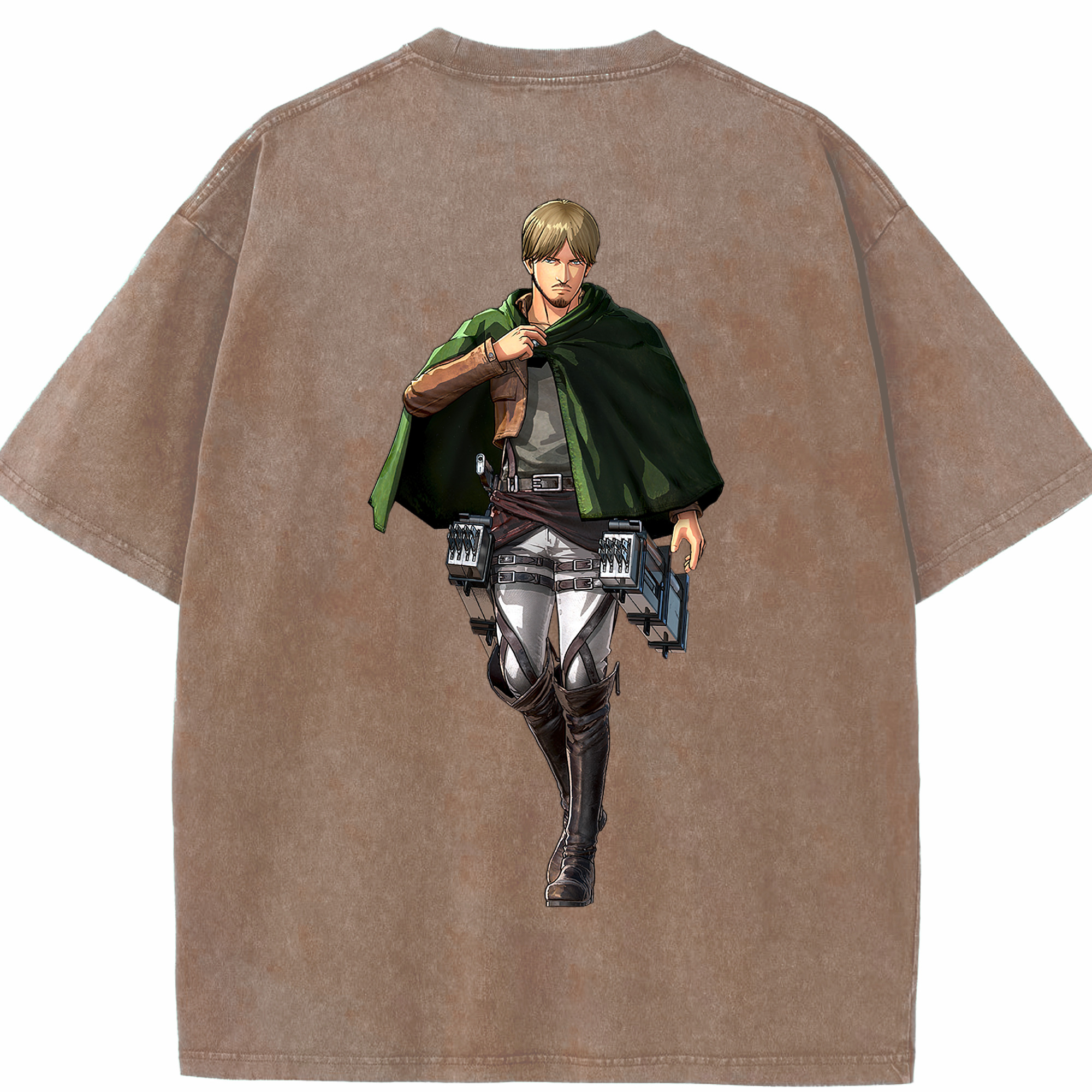 （画像用） 進撃の巨人 ミケ·ザカリアス Attack on Titan Mike Zakarius 綿100% ヴィンテージ風 半袖Tシャツ（背面プリント）