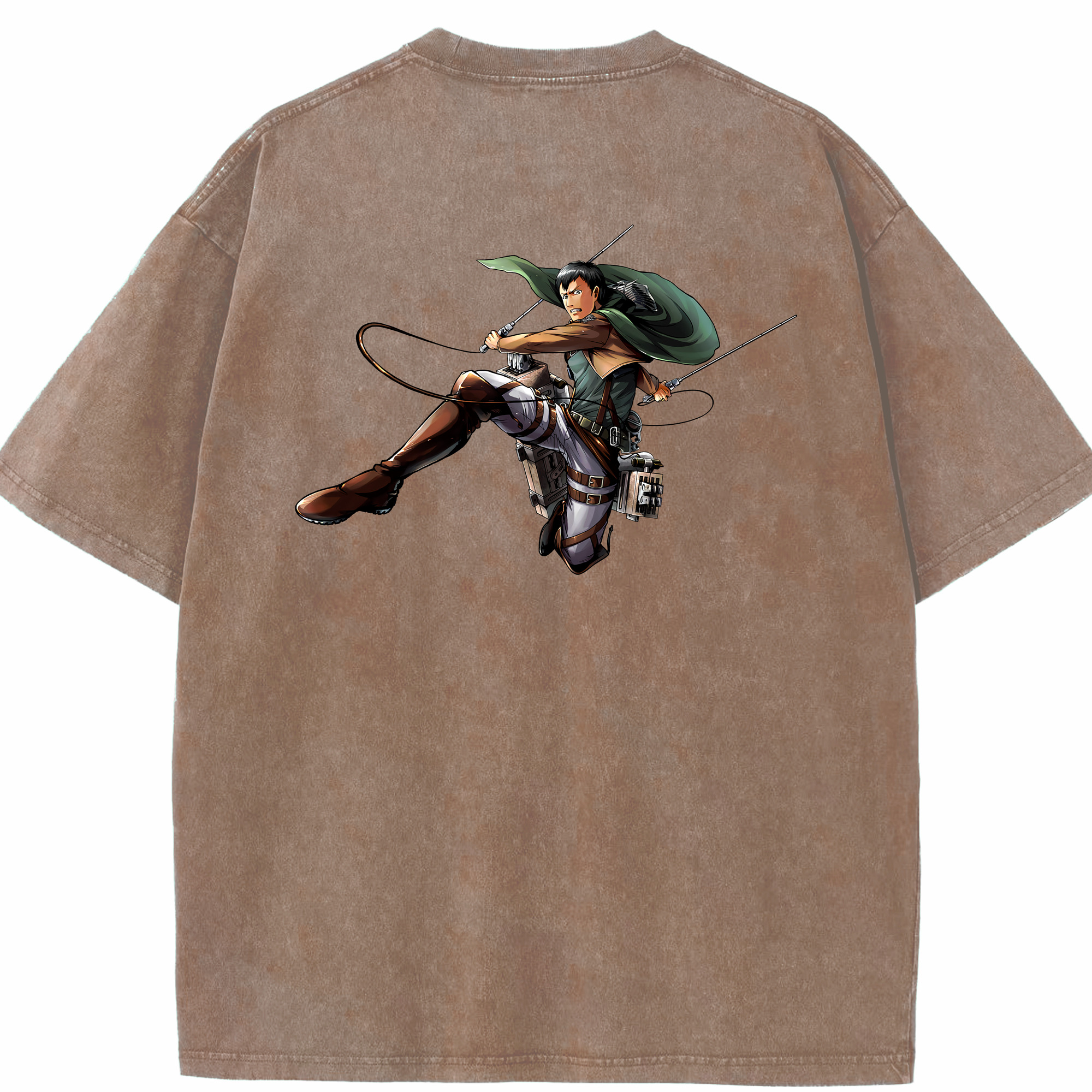 （画像用） 進撃の巨人 ベルトルト・フーバー Attack on Titan Bertholdt Hoover 綿100% ヴィンテージ風 半袖Tシャツ（背面プリント）