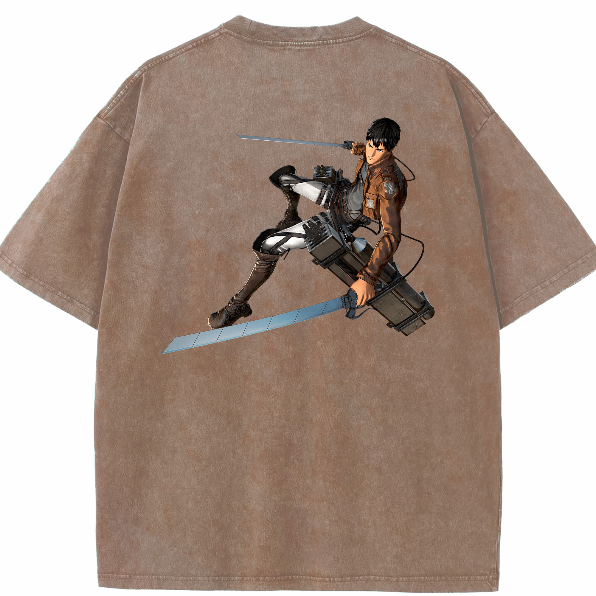 （画像用） 進撃の巨人 ベルトルト・フーバー Attack on Titan Bertholdt Hoover 綿100% ヴィンテージ風 半袖Tシャツ（背面プリント）