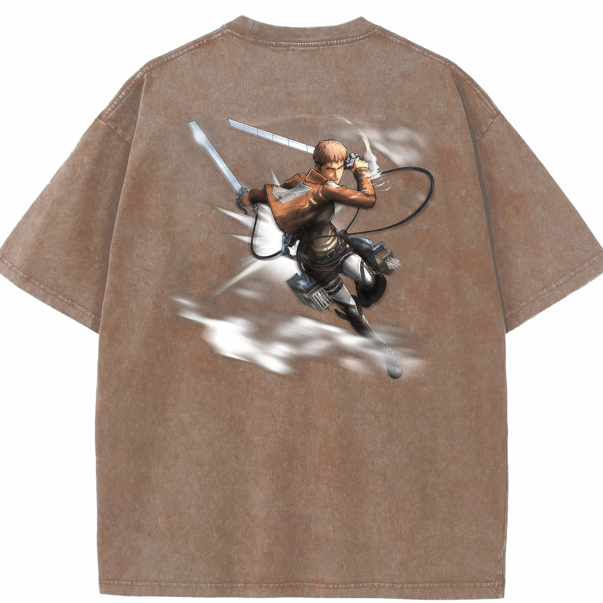（画像用） 進撃の巨人 ジャン・キルシュタイン Attack on Titan Jean Kirstein 綿100% ヴィンテージ風 半袖Tシャツ（背面プリント）