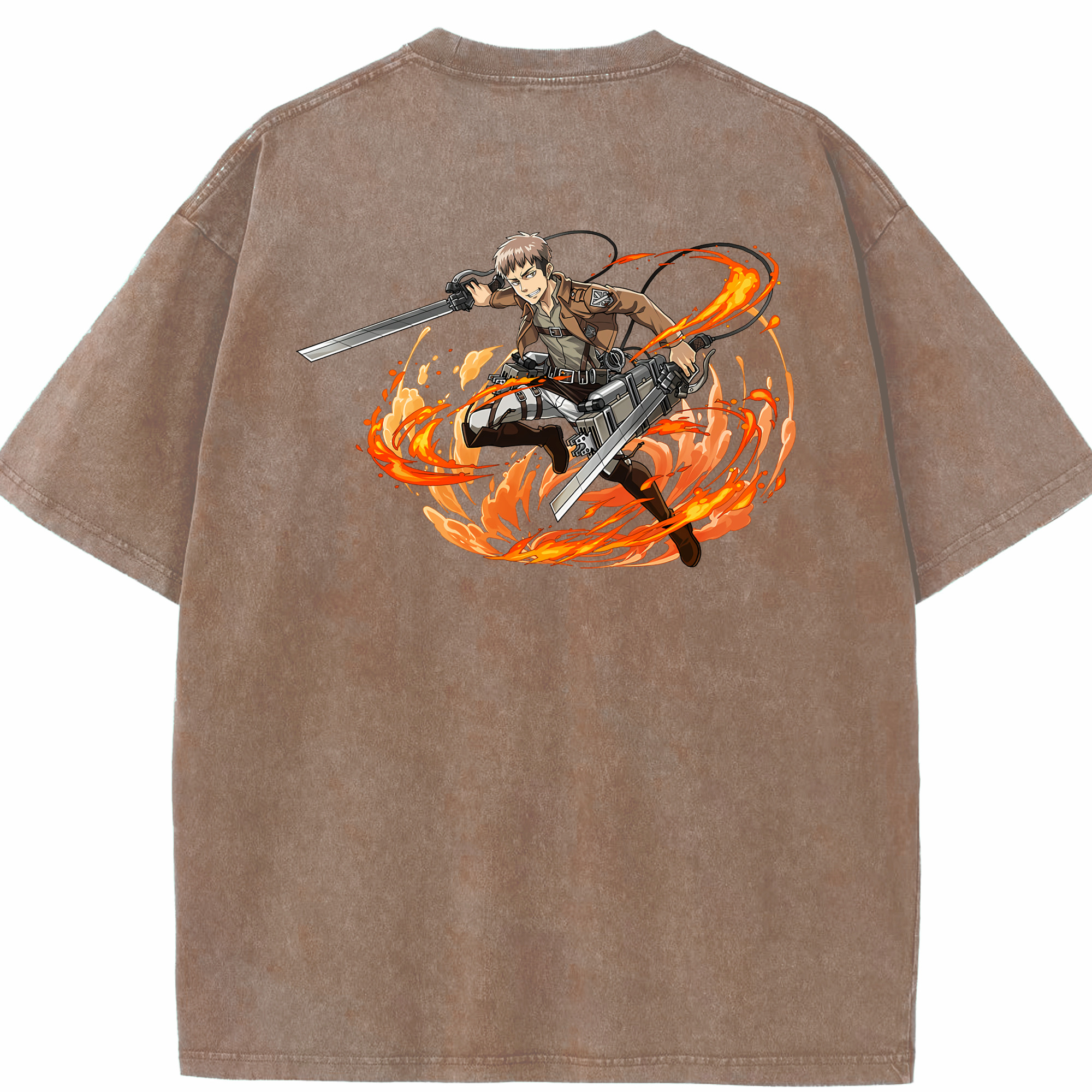 （画像用） 進撃の巨人 ジャン・キルシュタイン Attack on Titan Jean Kirstein 綿100% ヴィンテージ風 半袖Tシャツ（背面プリント）