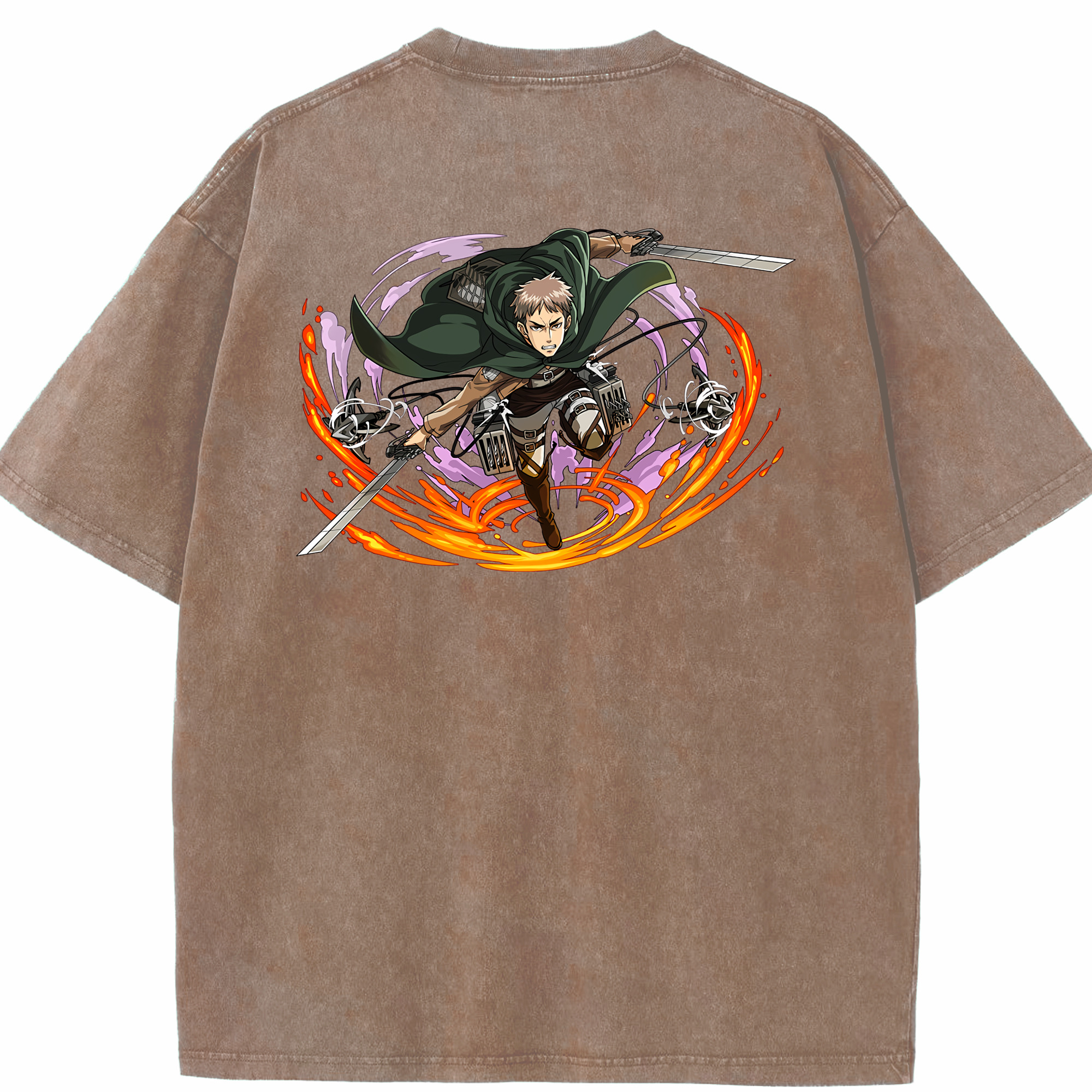 （画像用） 進撃の巨人 ジャン・キルシュタイン Attack on Titan Jean Kirstein 綿100% ヴィンテージ風 半袖Tシャツ（背面プリント）