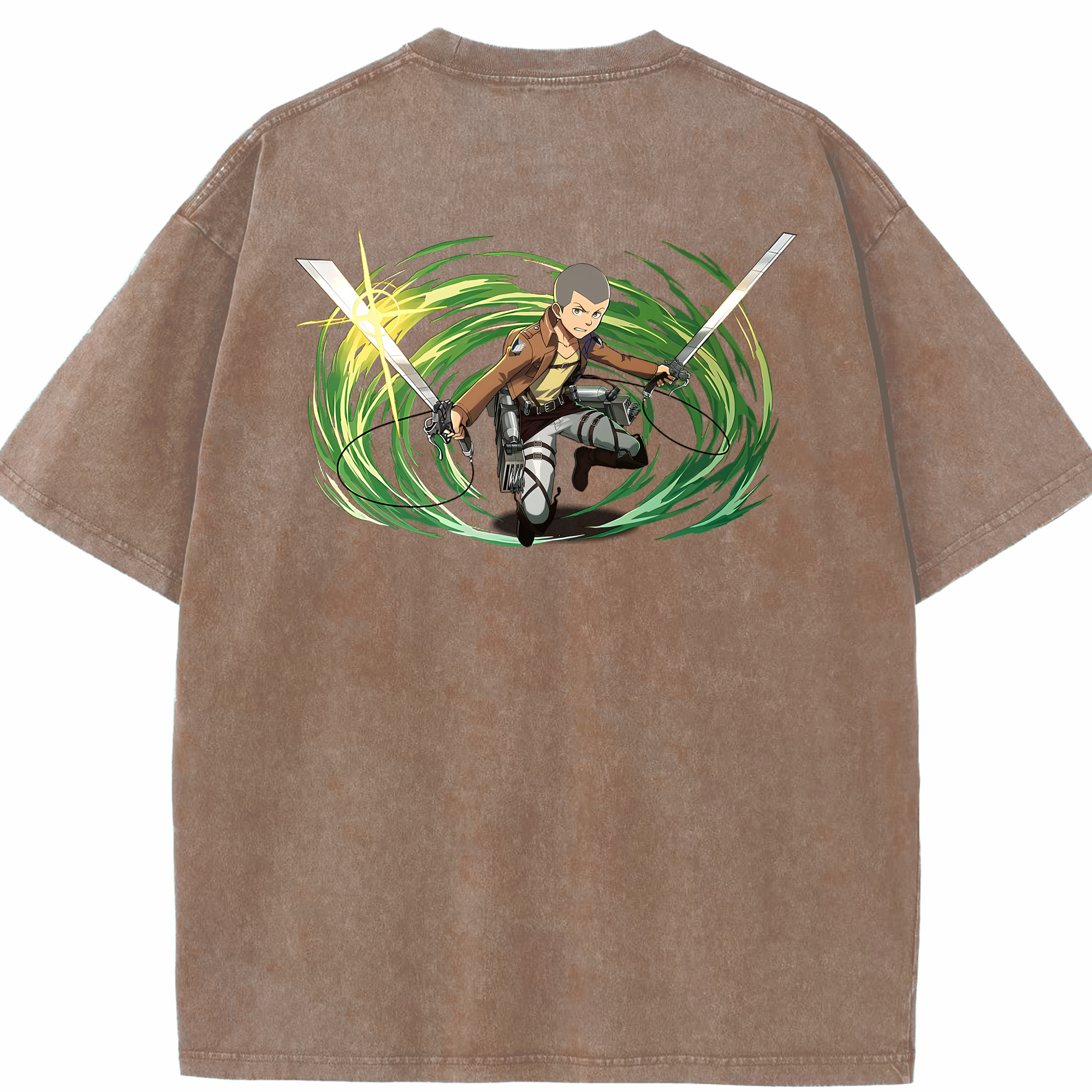 （画像用） 進撃の巨人 コニー·スプリンガー Attack on Titan Connie Springer 綿100% ヴィンテージ風 半袖Tシャツ（背面プリント）